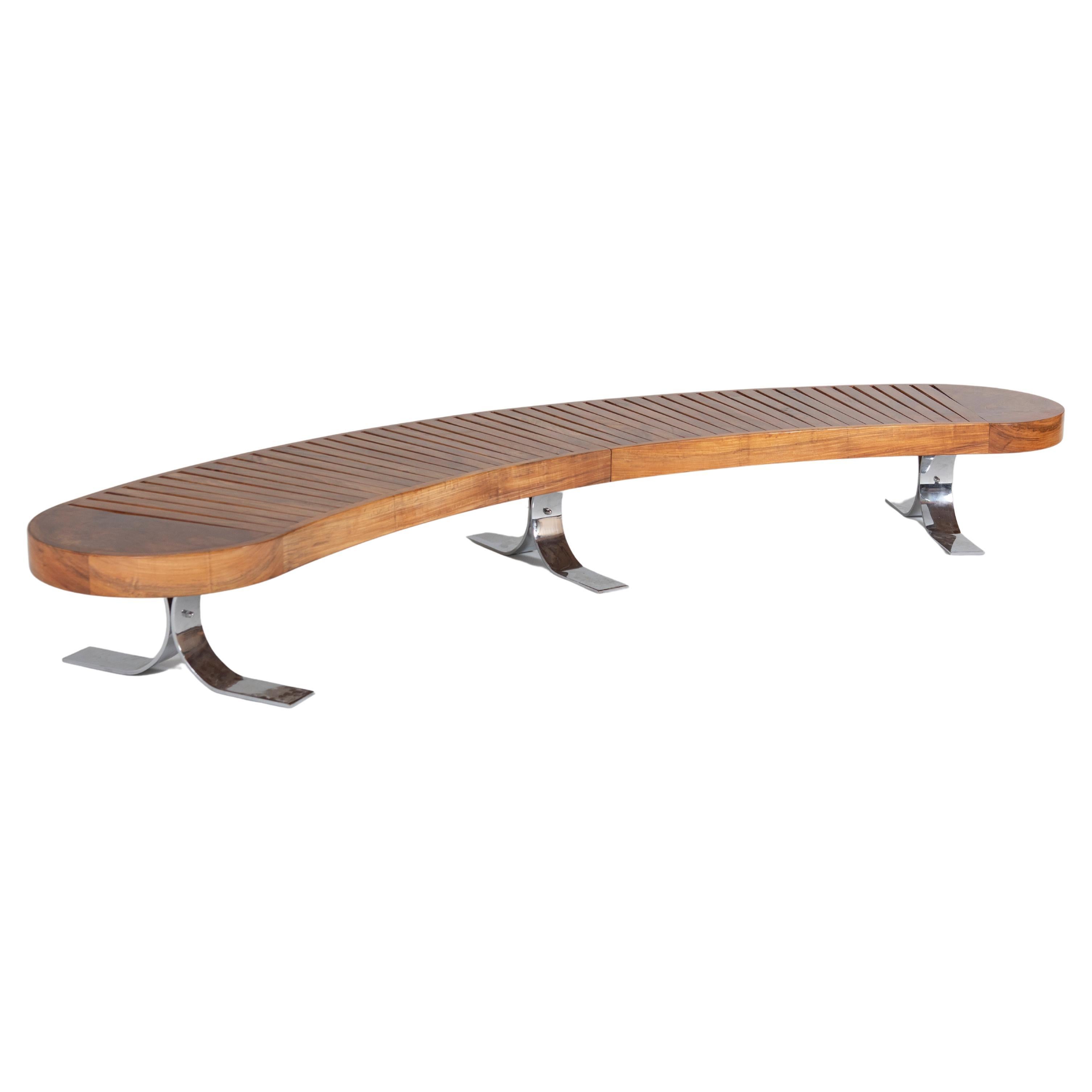 Mid-Century Modern CurvedBench by Carlo Hauner & Martin Eisler for Forma, 1960s