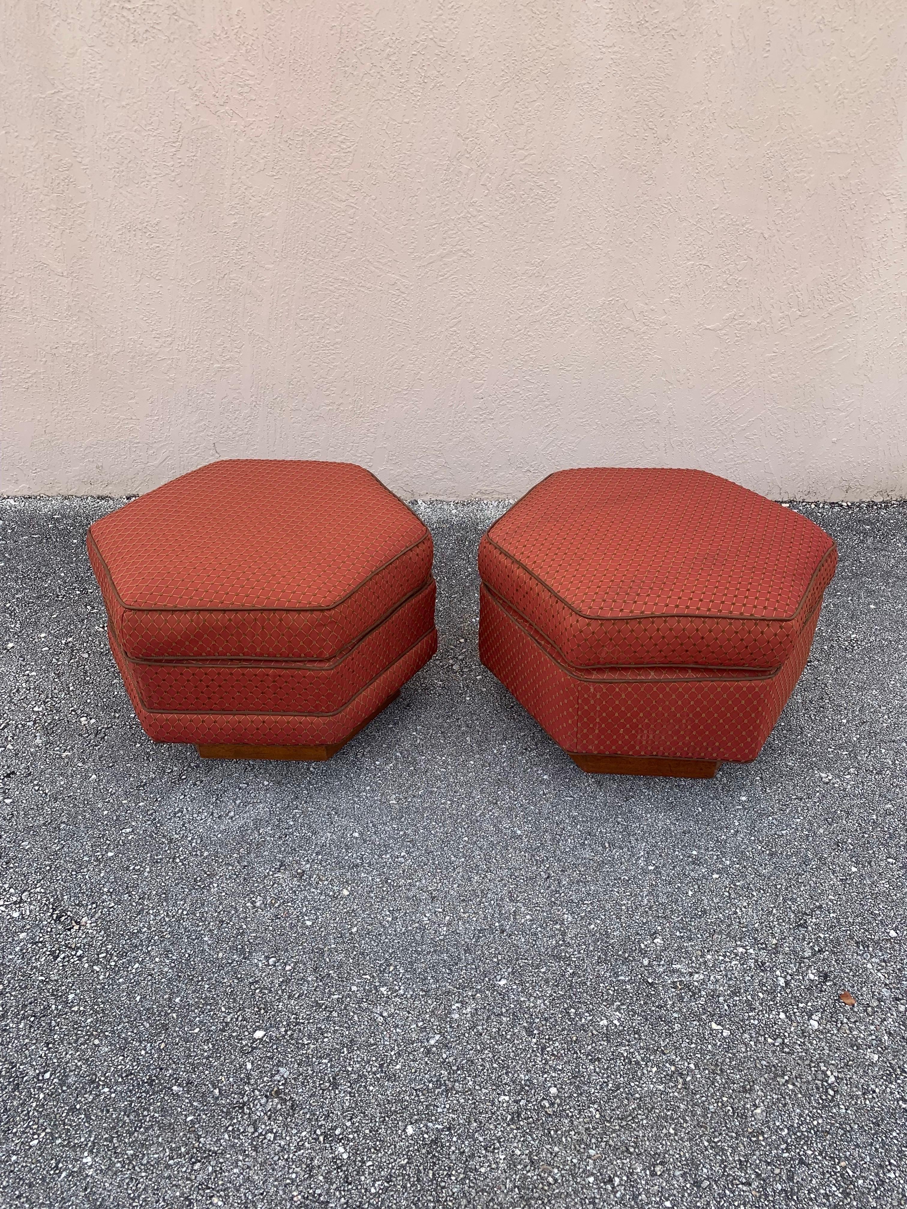 Mid-Century Modern Mid Century Modern Custom Designed Ottomans