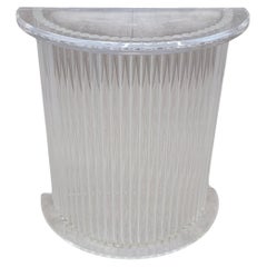 Piedistallo/consolle in lucite a cilindro su misura della metà del secolo scorso