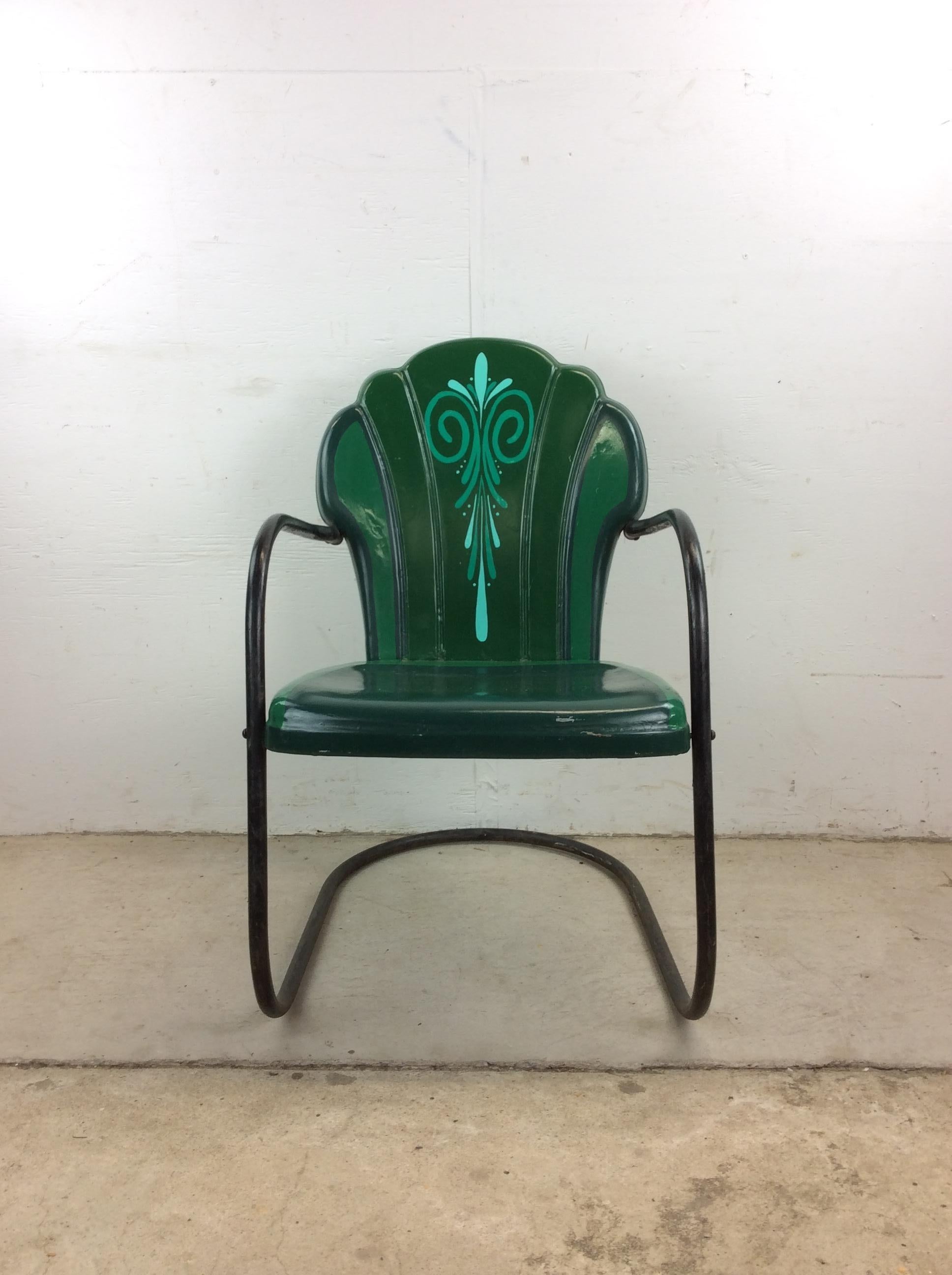 Chaise d'extérieur peinte sur mesure du milieu du siècle dernier avec base en porte-à-faux en vente 5