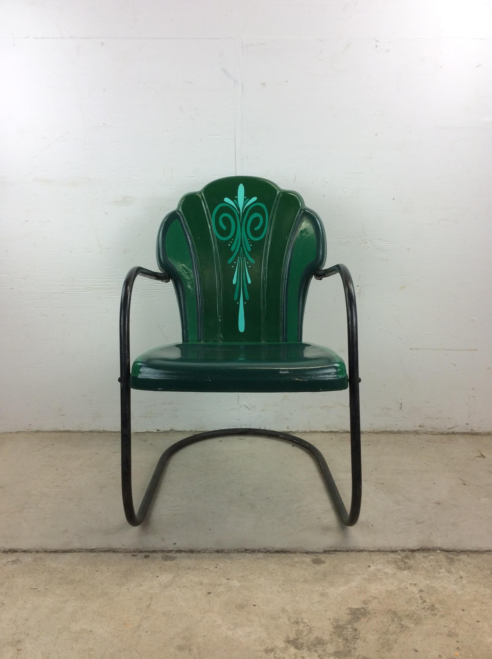 Chaise d'extérieur peinte sur mesure du milieu du siècle dernier avec base en porte-à-faux en vente 6