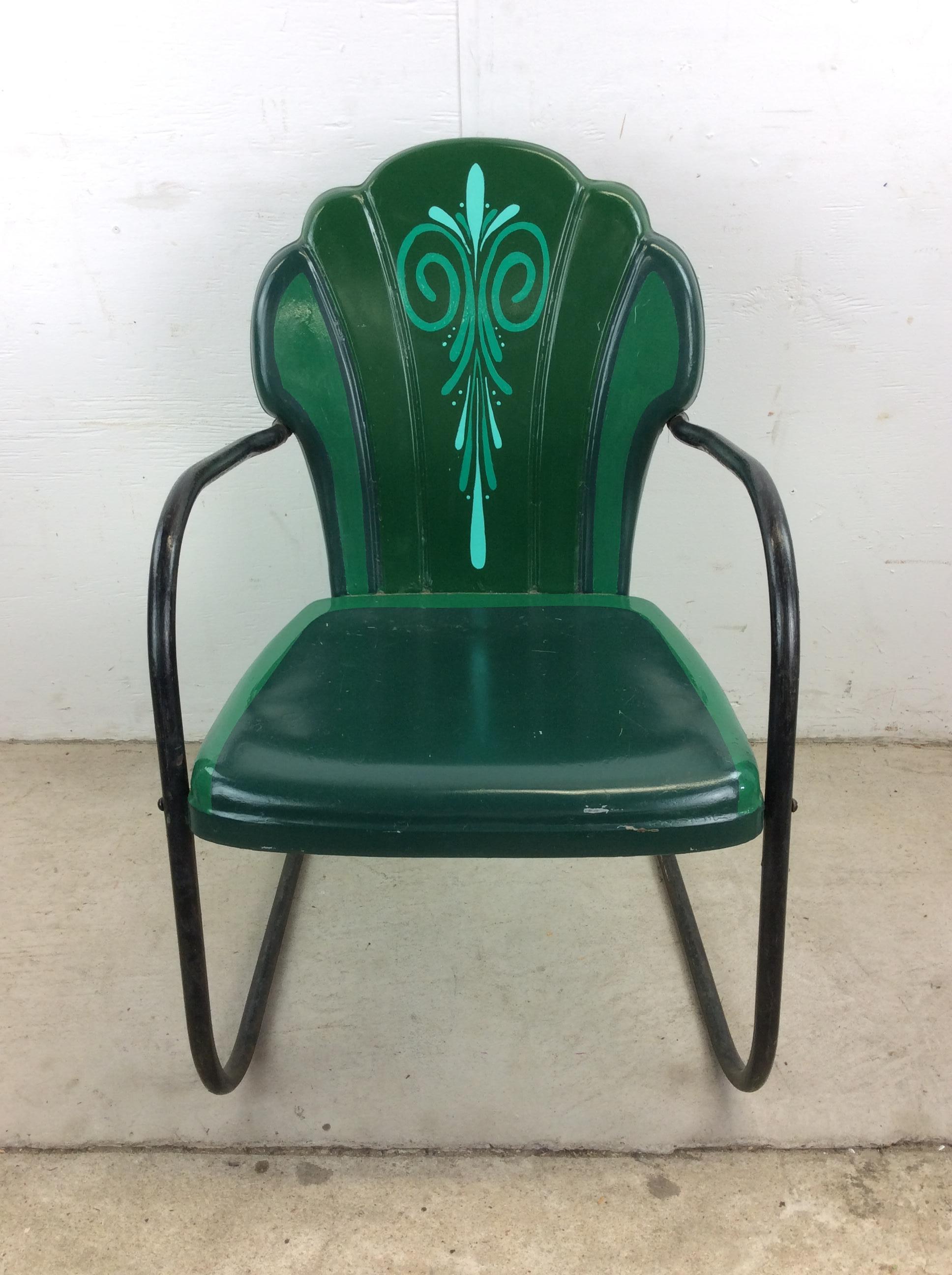Chaise d'extérieur peinte sur mesure du milieu du siècle dernier avec base en porte-à-faux Bon état - En vente à Freehold, NJ