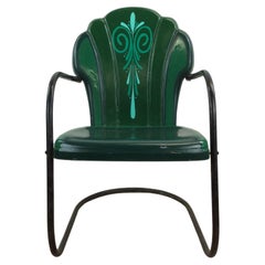 Mid Century Modern Custom Painted Outdoor Chair with Cantilever Base
