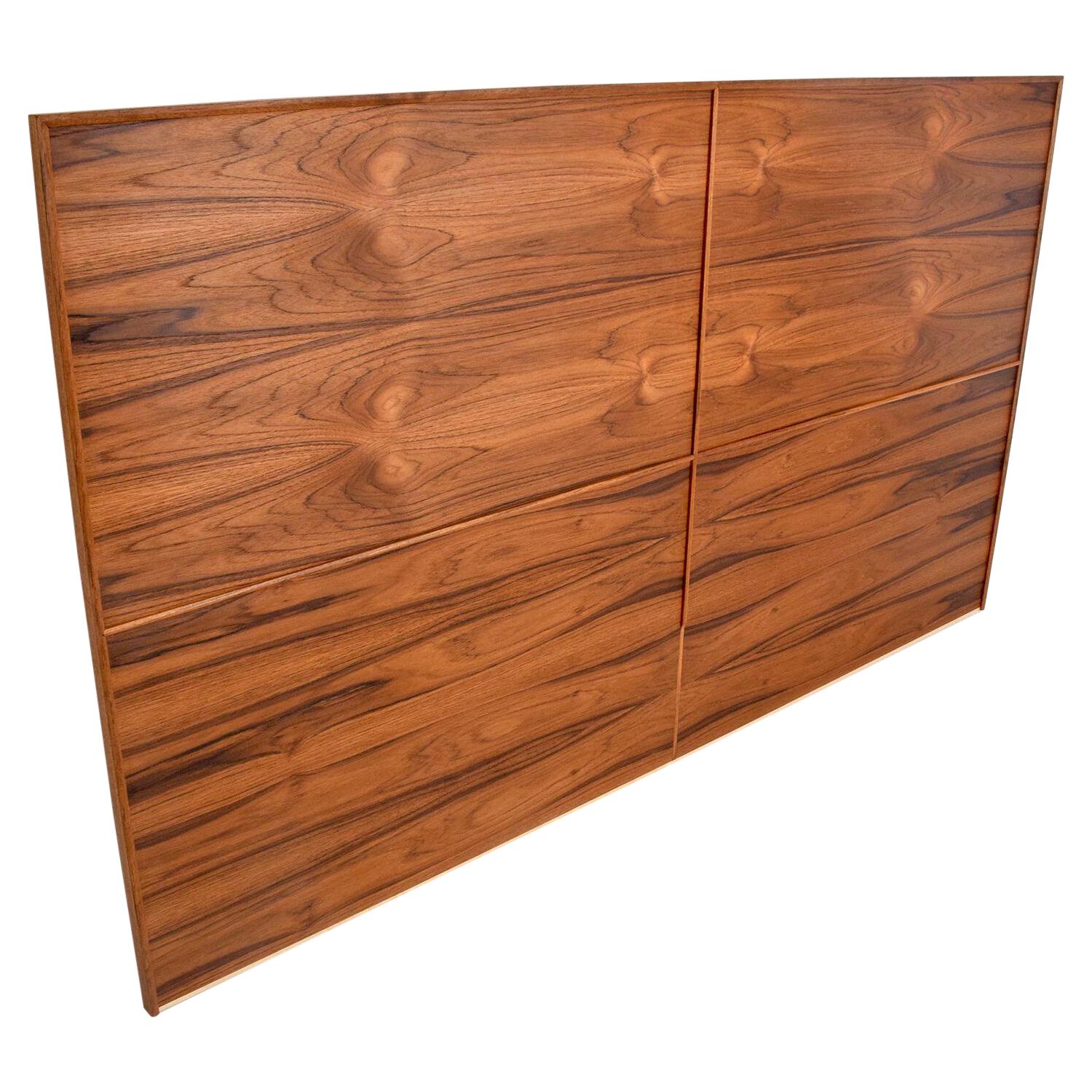 Custom Order Queen Size Modern Headboard in Teakwood Pablo Romo for Ambianic