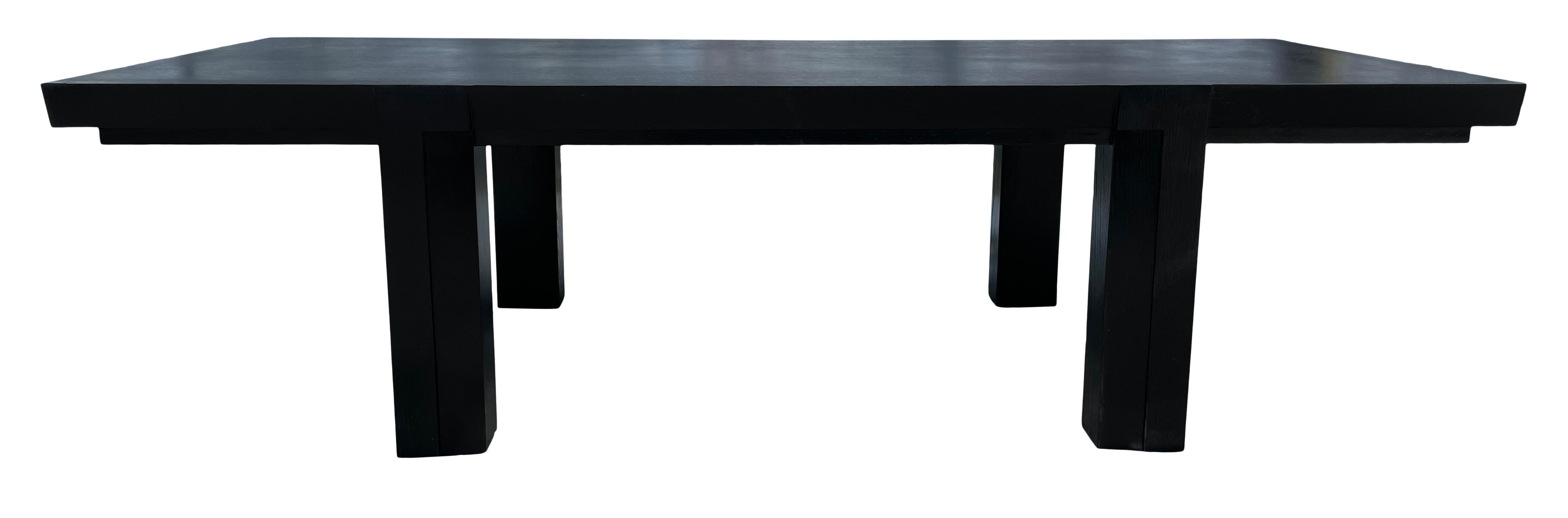 Mid-Century Modern Table basse en bouleau massif sur mesure The Moderns Banc laqué noir en vente