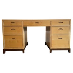 Mid-Century Modern Custom Studio Craft American 7 Drawer Solid Maple Desk