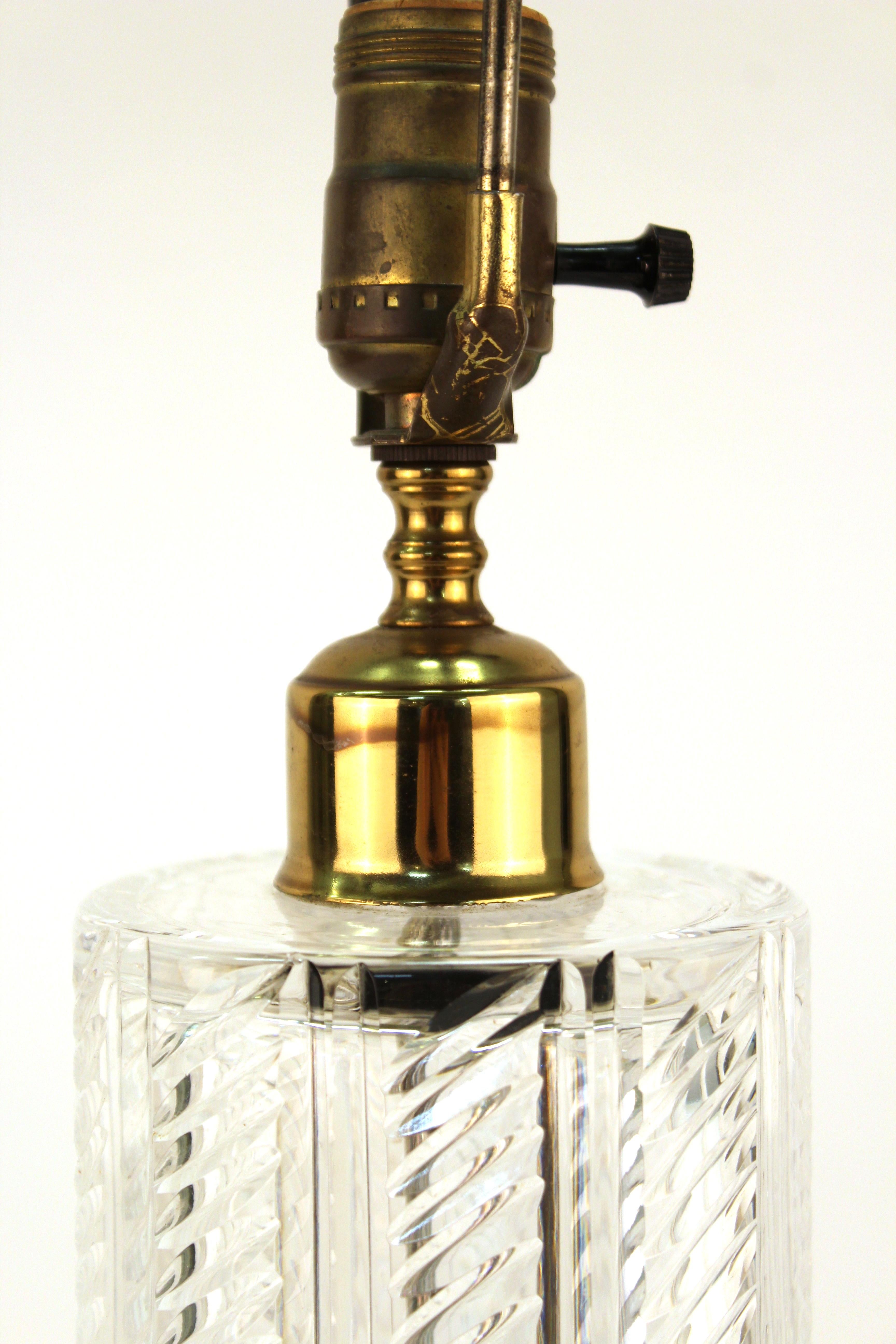 Mid-Century Modern Cut Crystal Table Lamp 6