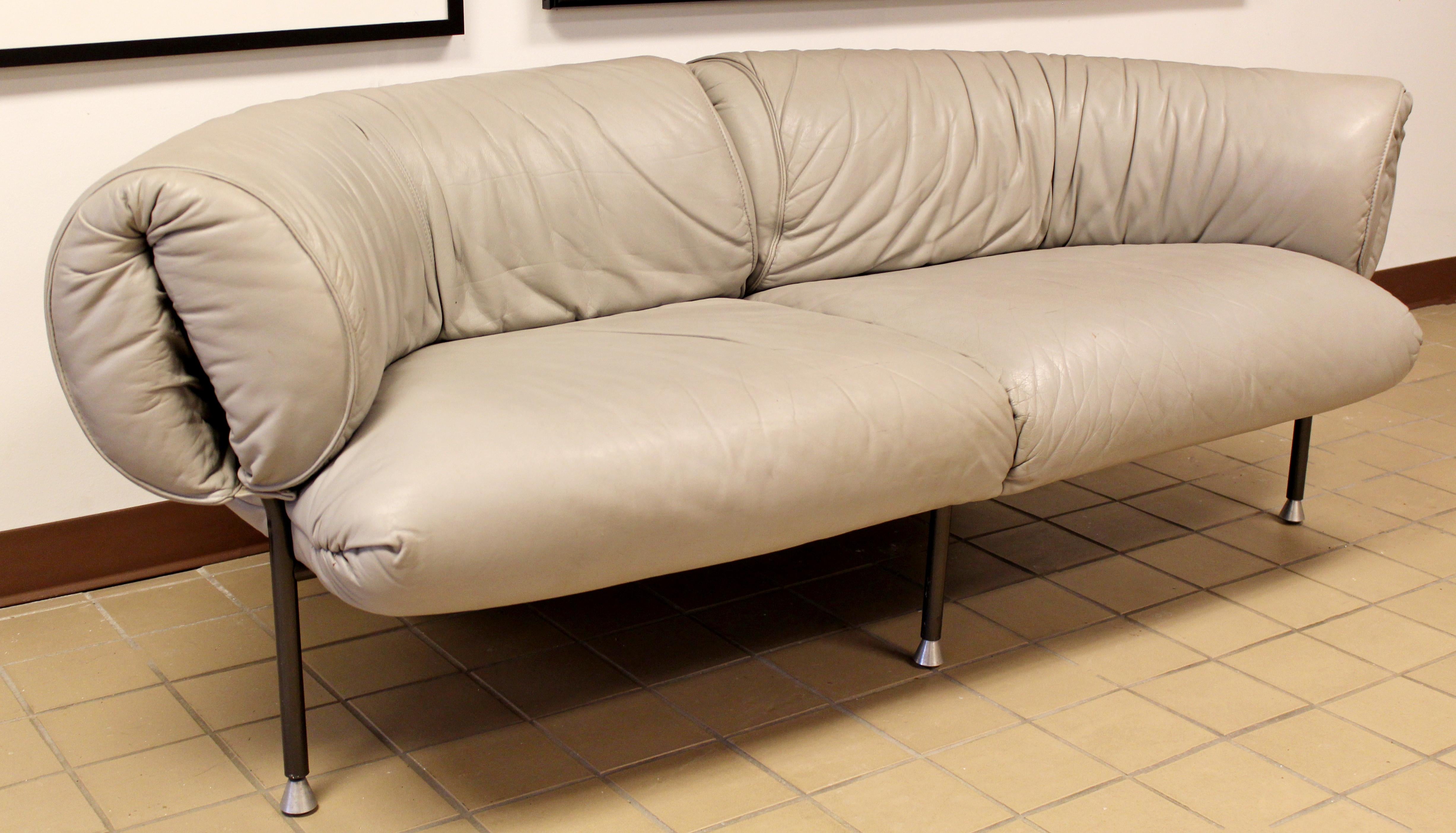 modern curved leather sofa