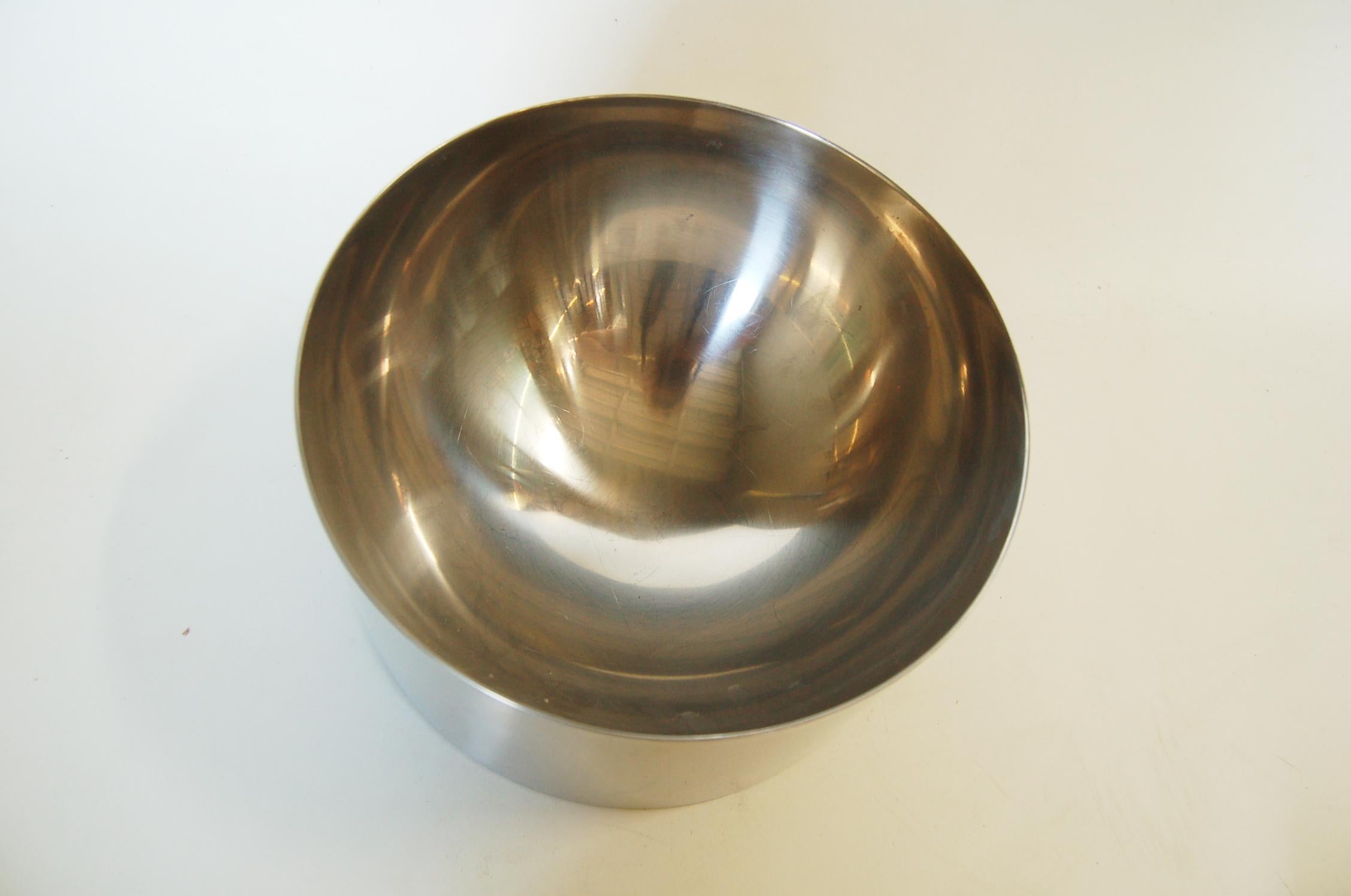 Danish Mid-Century Modern Cylinda-Line Salad Serving Bowl by Arne Jacobsen for Stelton