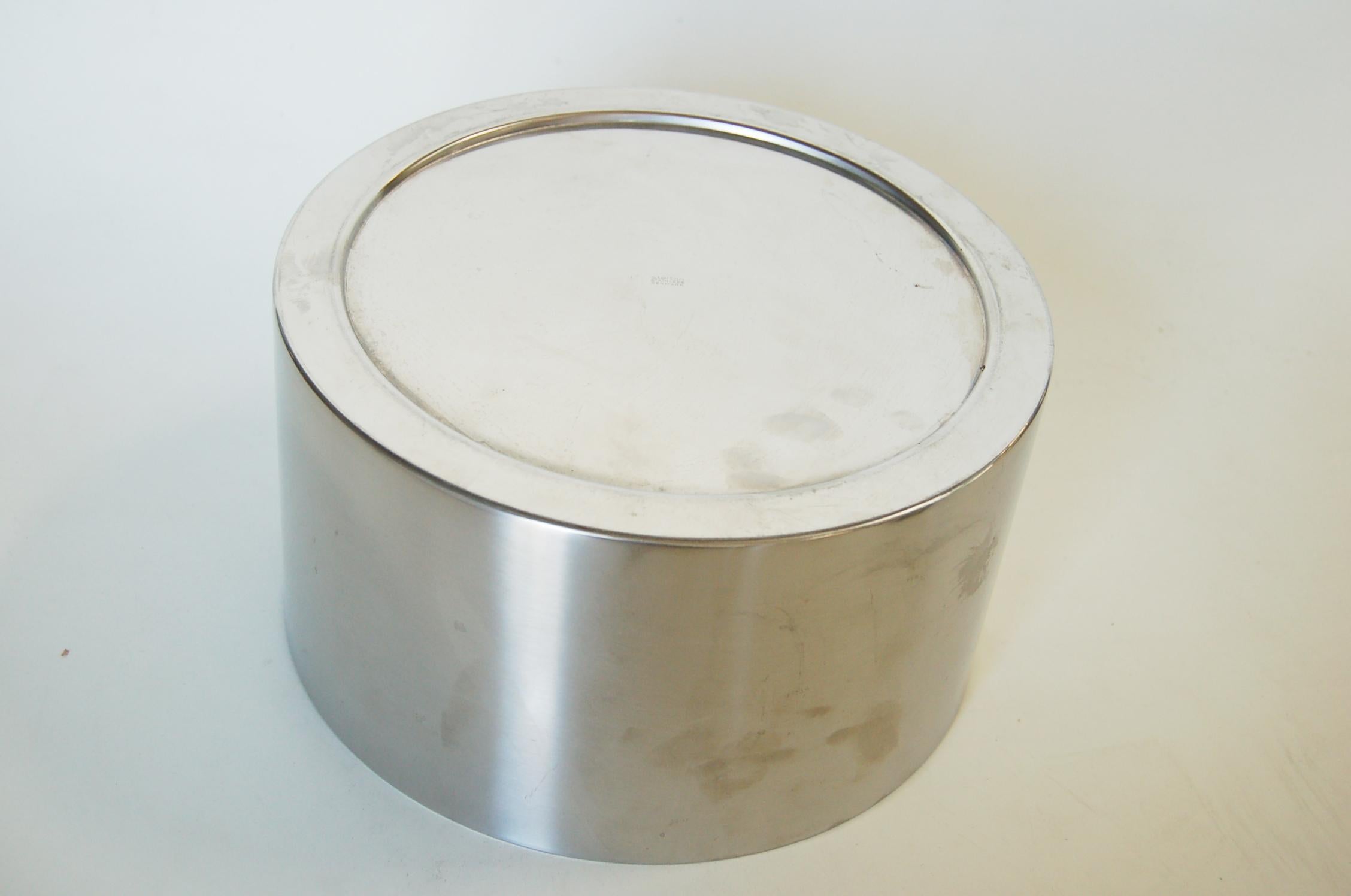 Brushed Mid-Century Modern Cylinda-Line Salad Serving Bowl by Arne Jacobsen for Stelton
