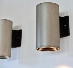 Mid-Century Modern Cylindrical Aluminium Wall Sconces