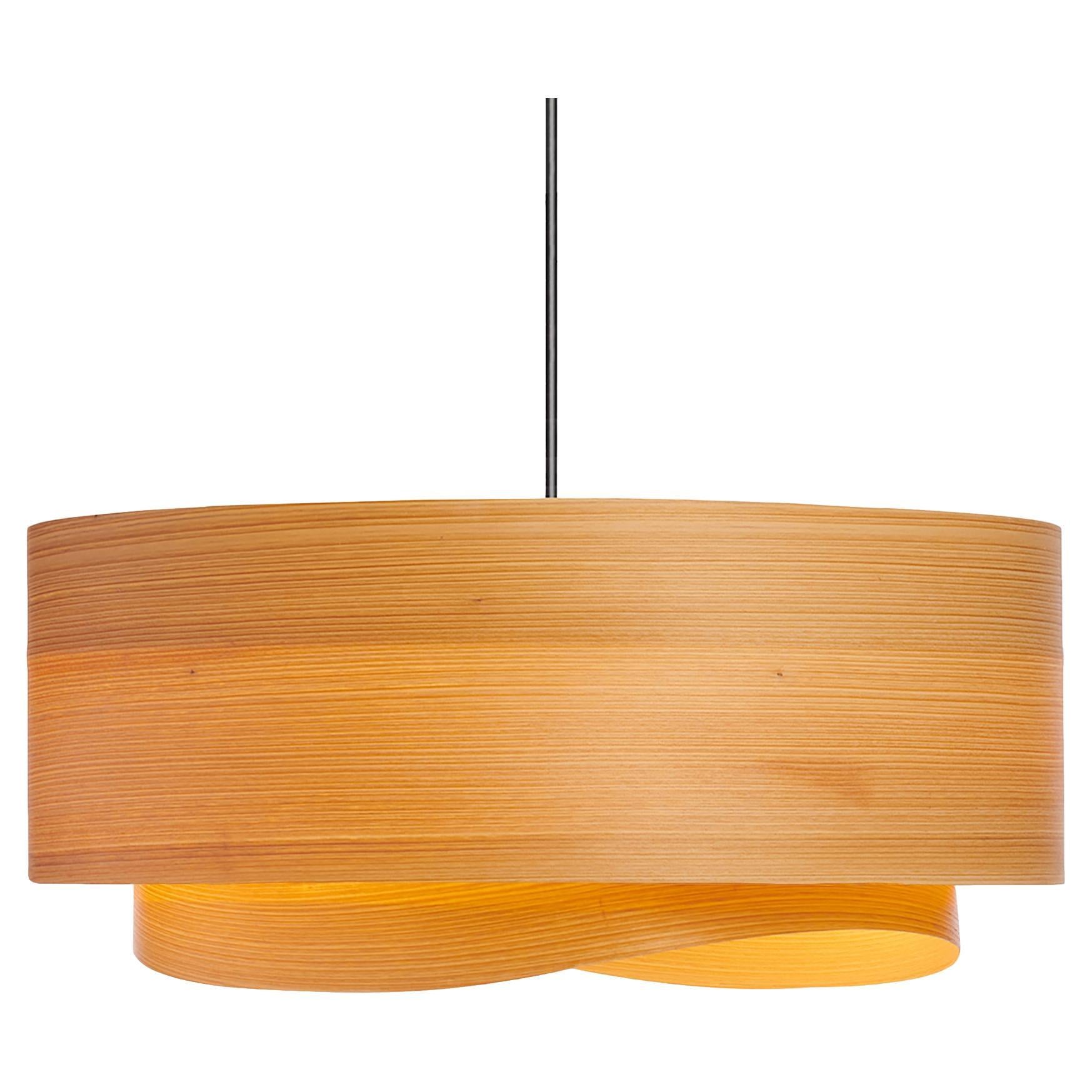 Mid-Century Modern Cypress Wood 23" Chandelier Pendant