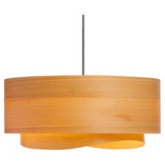 Moderner Mid-Century-Kronleuchter-Anhänger aus Zypressenholz 23"