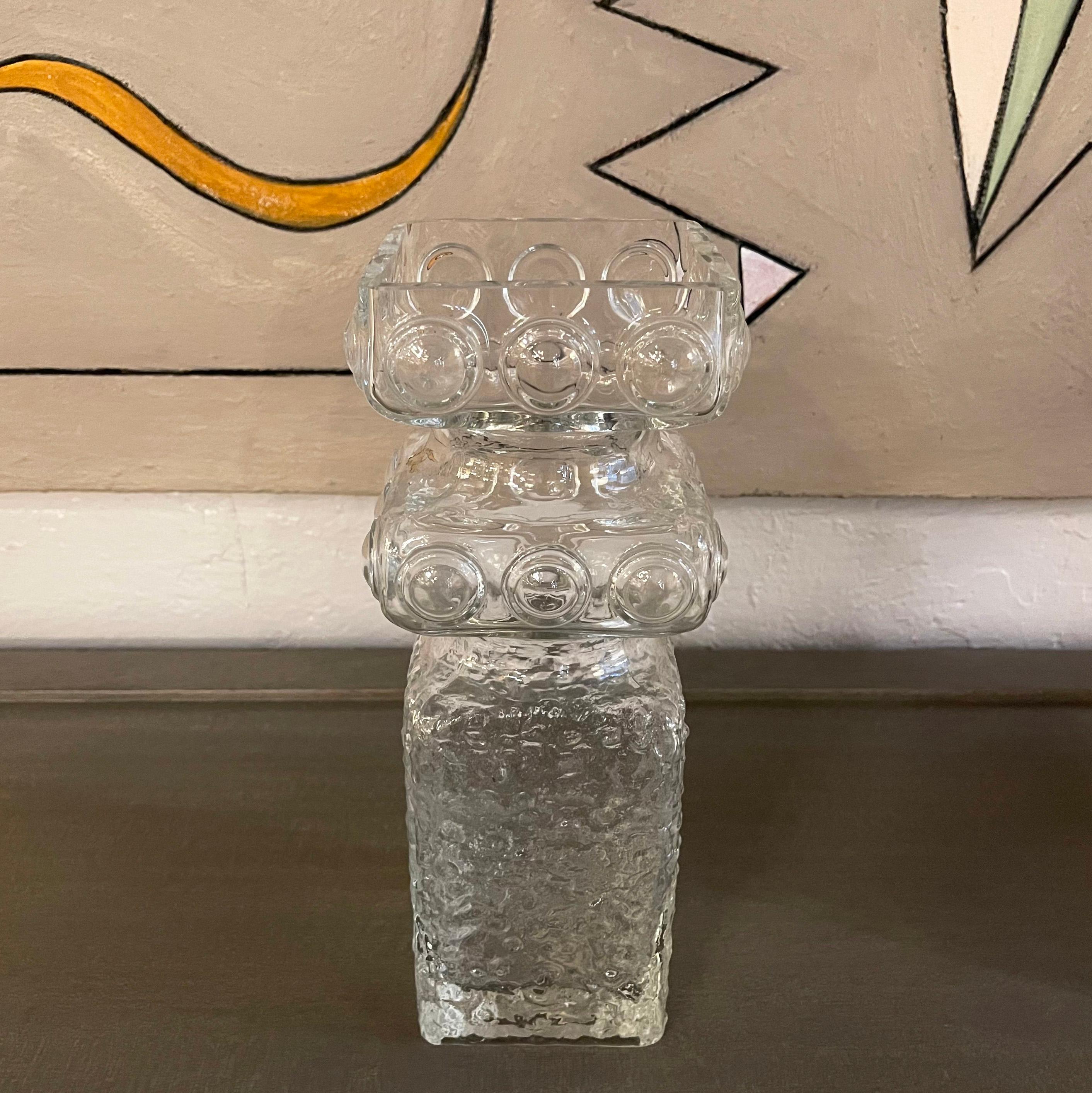 Mid-Century Modern Vase en verre d'art tchèque moderne du milieu du siècle dernier de Jan Gabrhel pour Sklo Union en vente