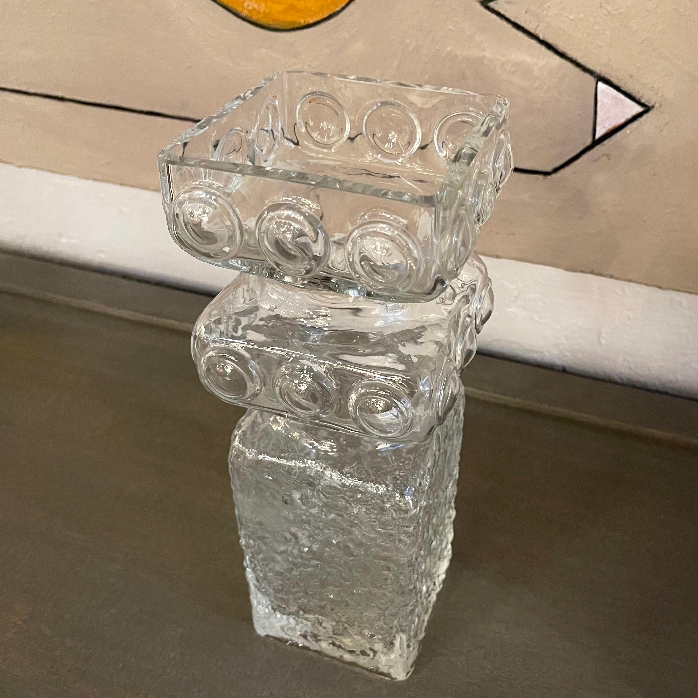 Tchèque Vase en verre d'art tchèque moderne du milieu du siècle dernier de Jan Gabrhel pour Sklo Union en vente
