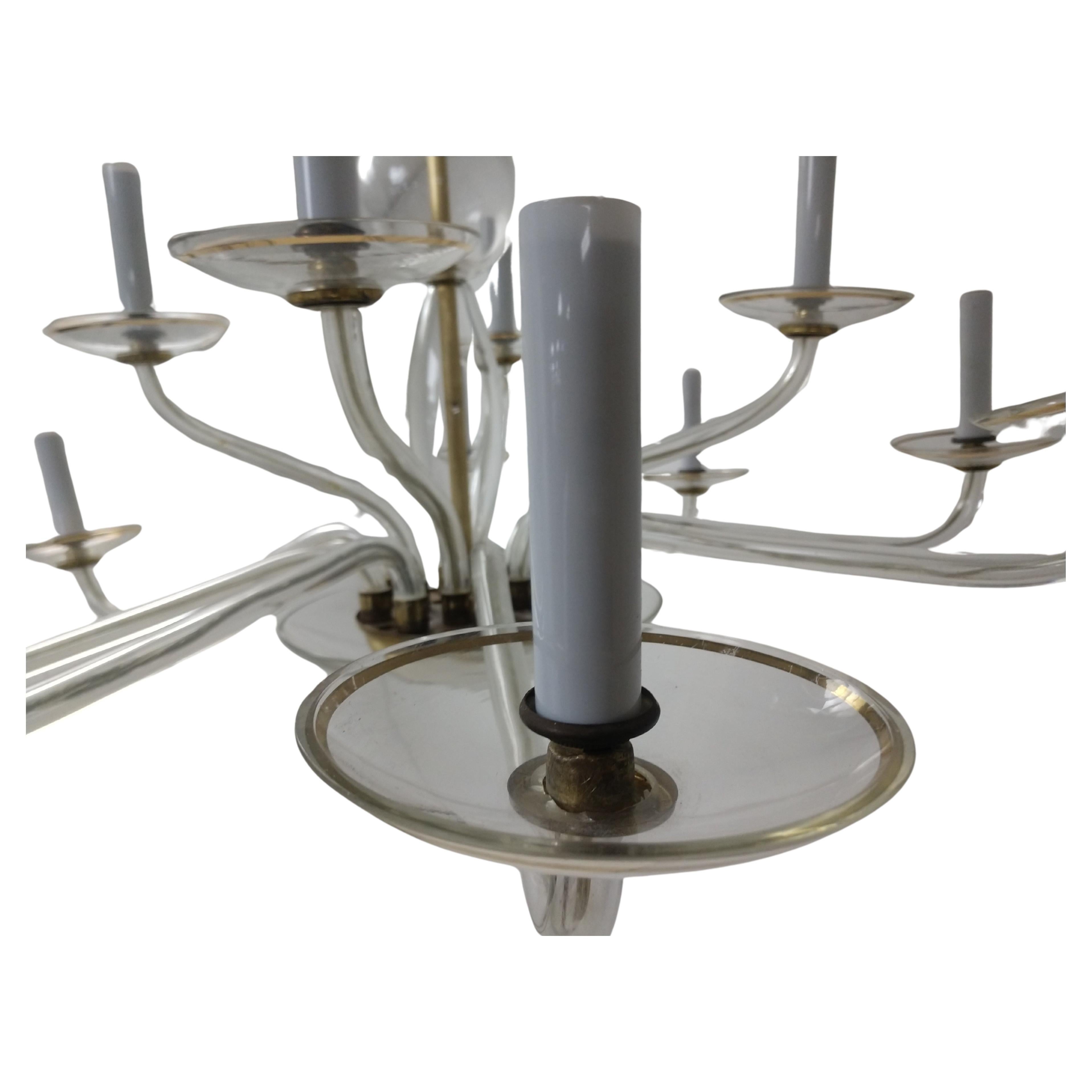 Hollywood Regency Mid-Century Modern Czech Bohemian 12-Arm Fine Chandelier For Sale