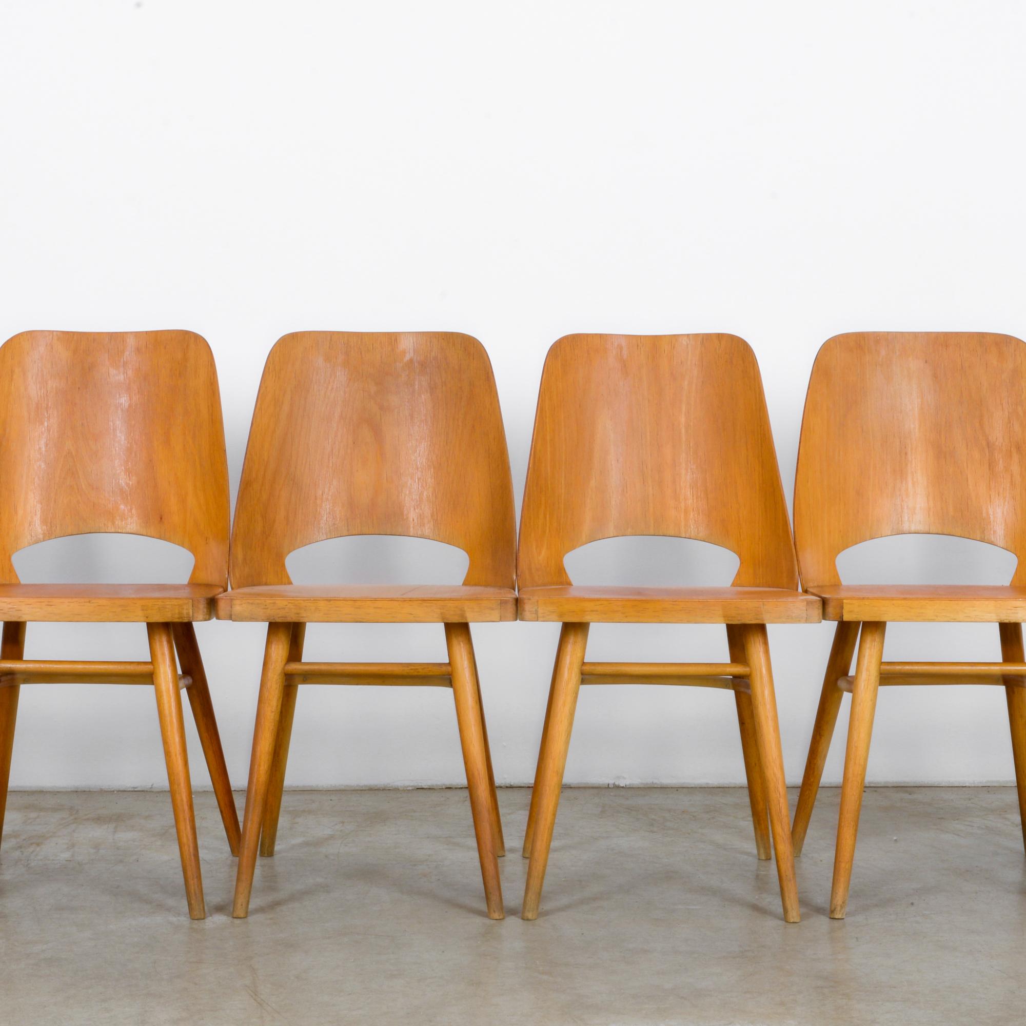 Mid-Century Modern Czech Dining Chairs, Set of Six 1