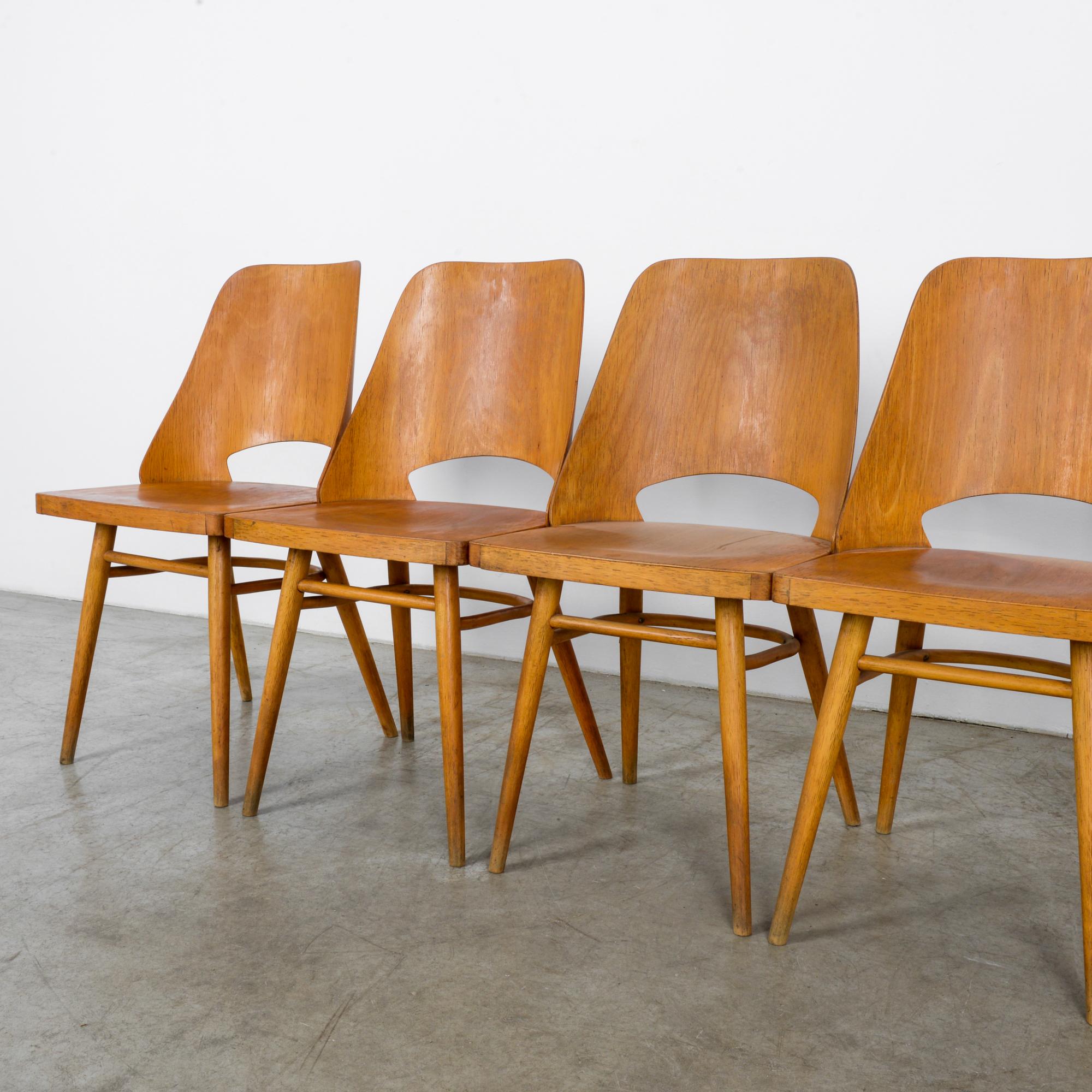 Mid-Century Modern Czech Dining Chairs, Set of Six 2