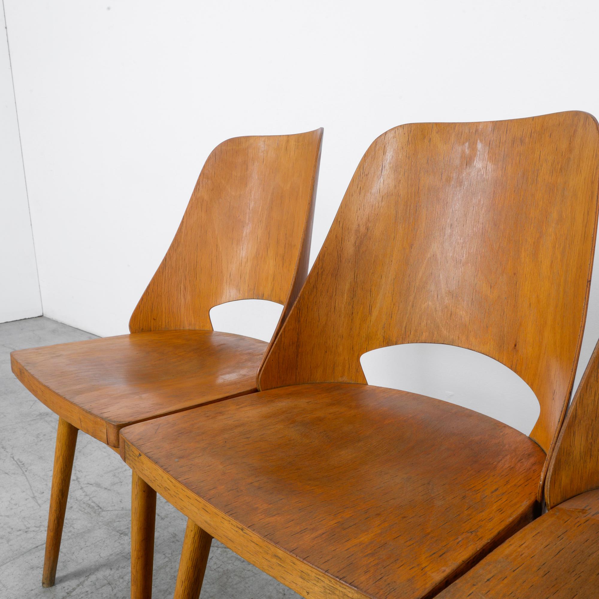 Mid-Century Modern Czech Dining Chairs, Set of Six 4