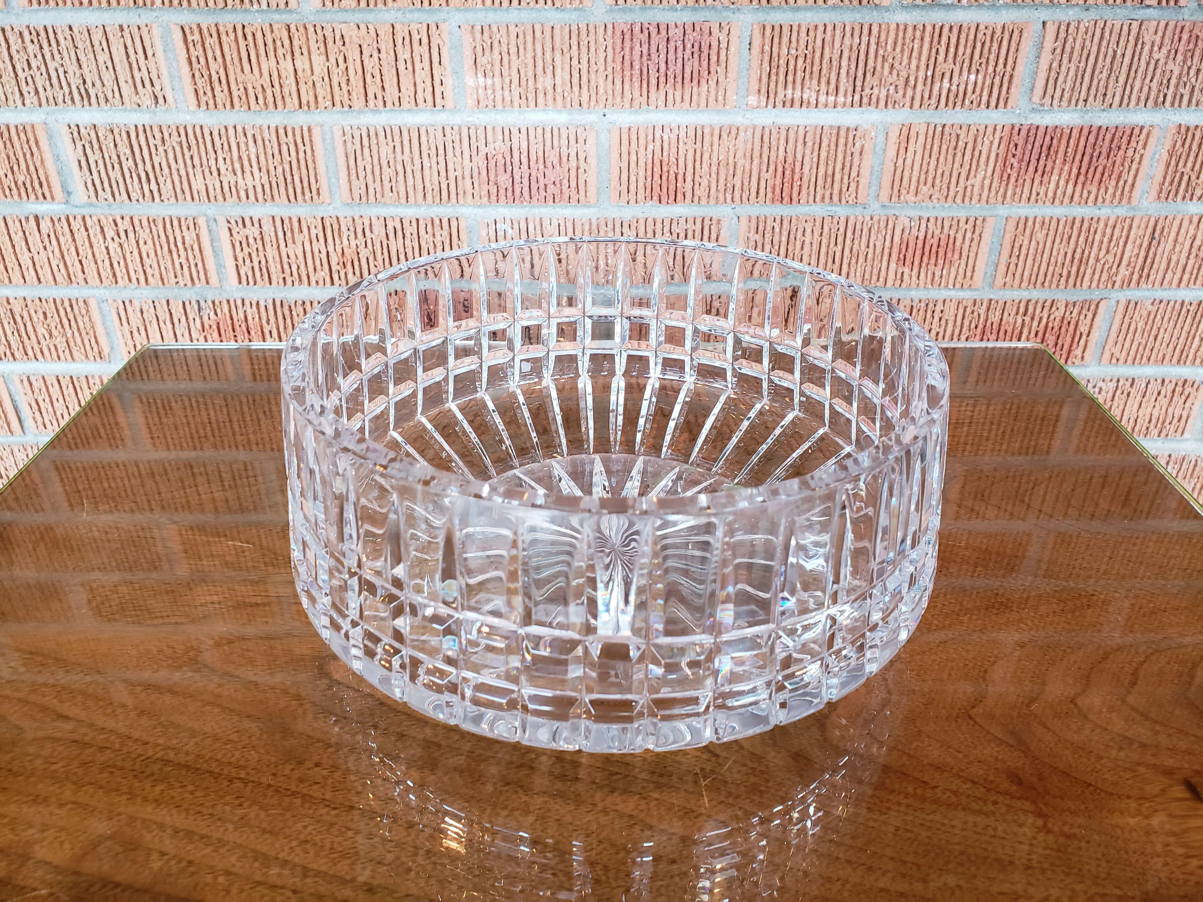Mid-Century Modern Czech Republic crystal bowl by Ceska. Would be great as a glass centerpiece or used as a fruit bowl.