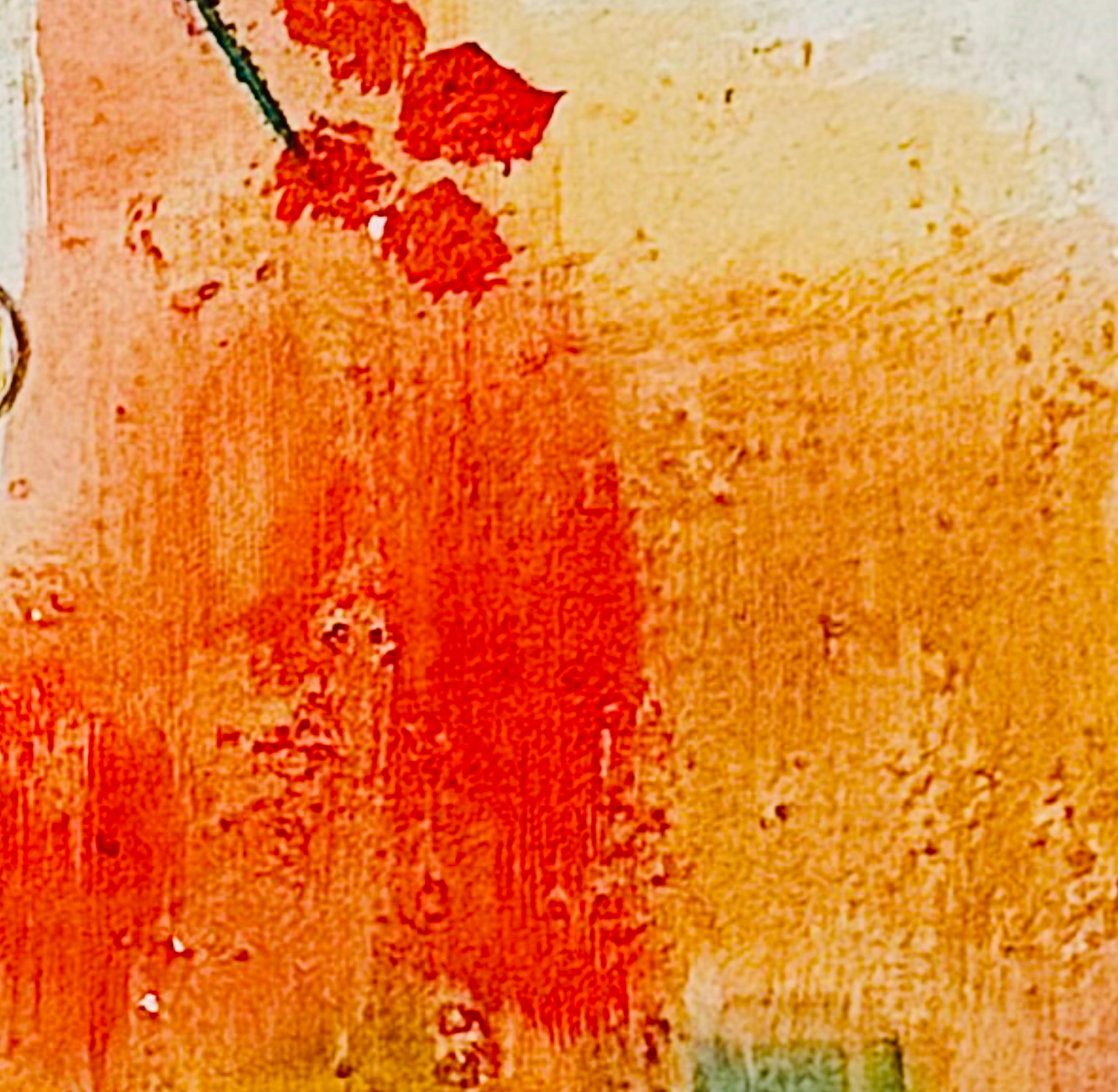 Mid Century Modern D. Ketcham Mixed Media Abstract Impressionist Floral Painting For Sale 4