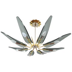 Mid-Century Modern Dahlia Chandelier after Max Ingrand to Fontana Art, Italy