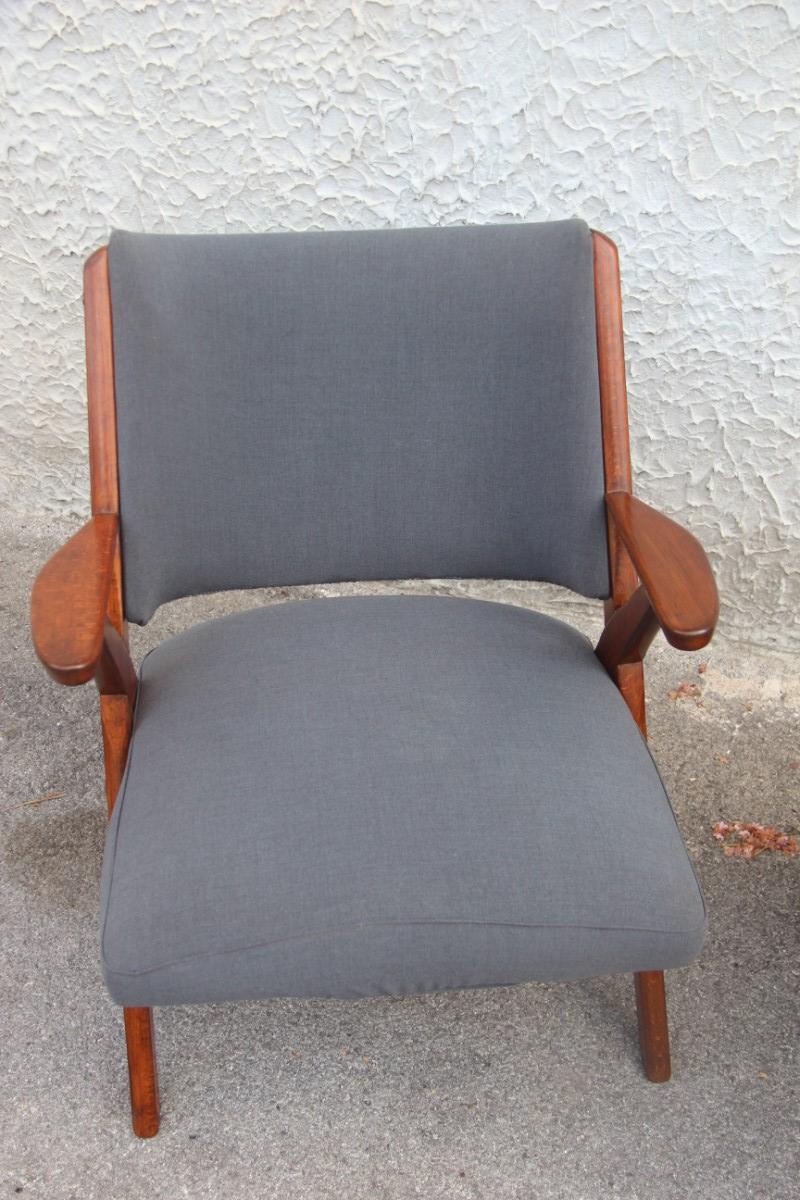 Dal Vera Mid-Century Modern wood armchairs, 1950, Italian design.