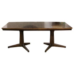 Mid-Century Modern Dale Ford Widdicomb Expandable Parquet Wood Dining Table