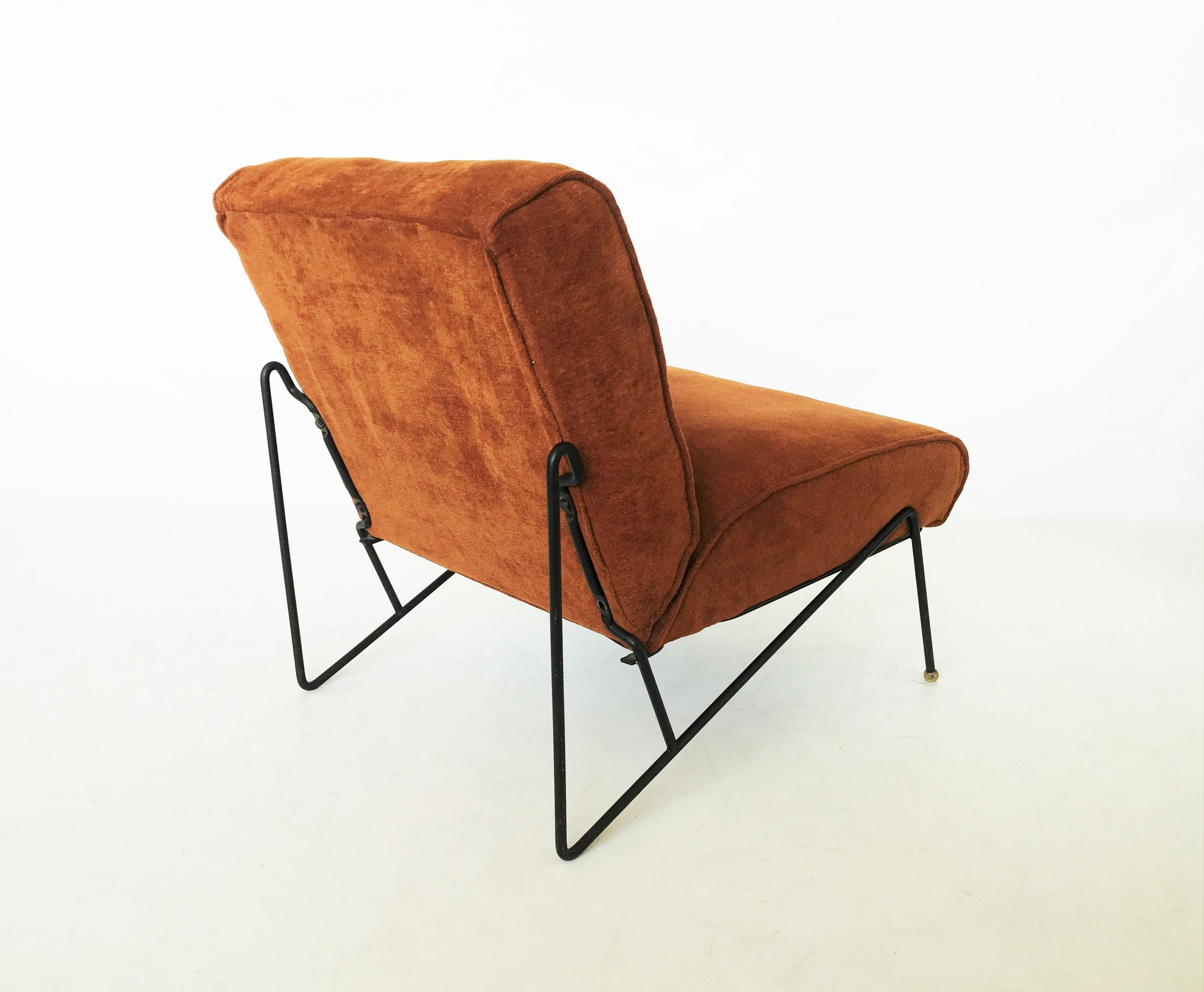 Mid-20th Century Mid-Century Modern Dan Johnson for Pacific Iron Lounge Chair and Ottoman