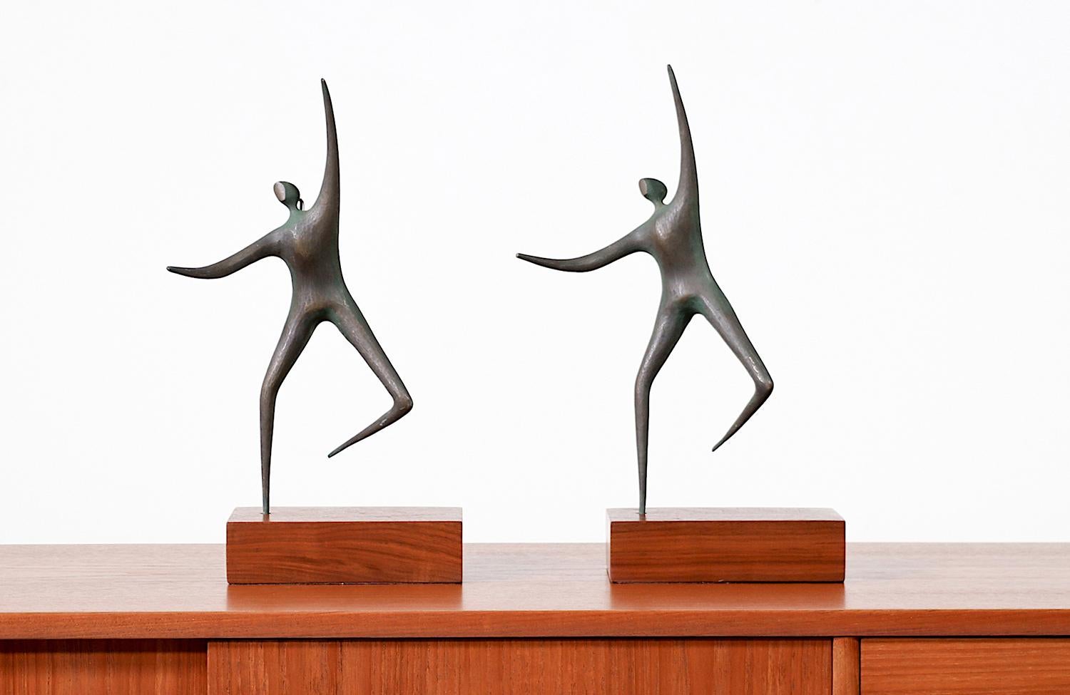 American Mid-Century Modern Dancing Abstract Bronze Figures by Curtis Jere  For Sale
