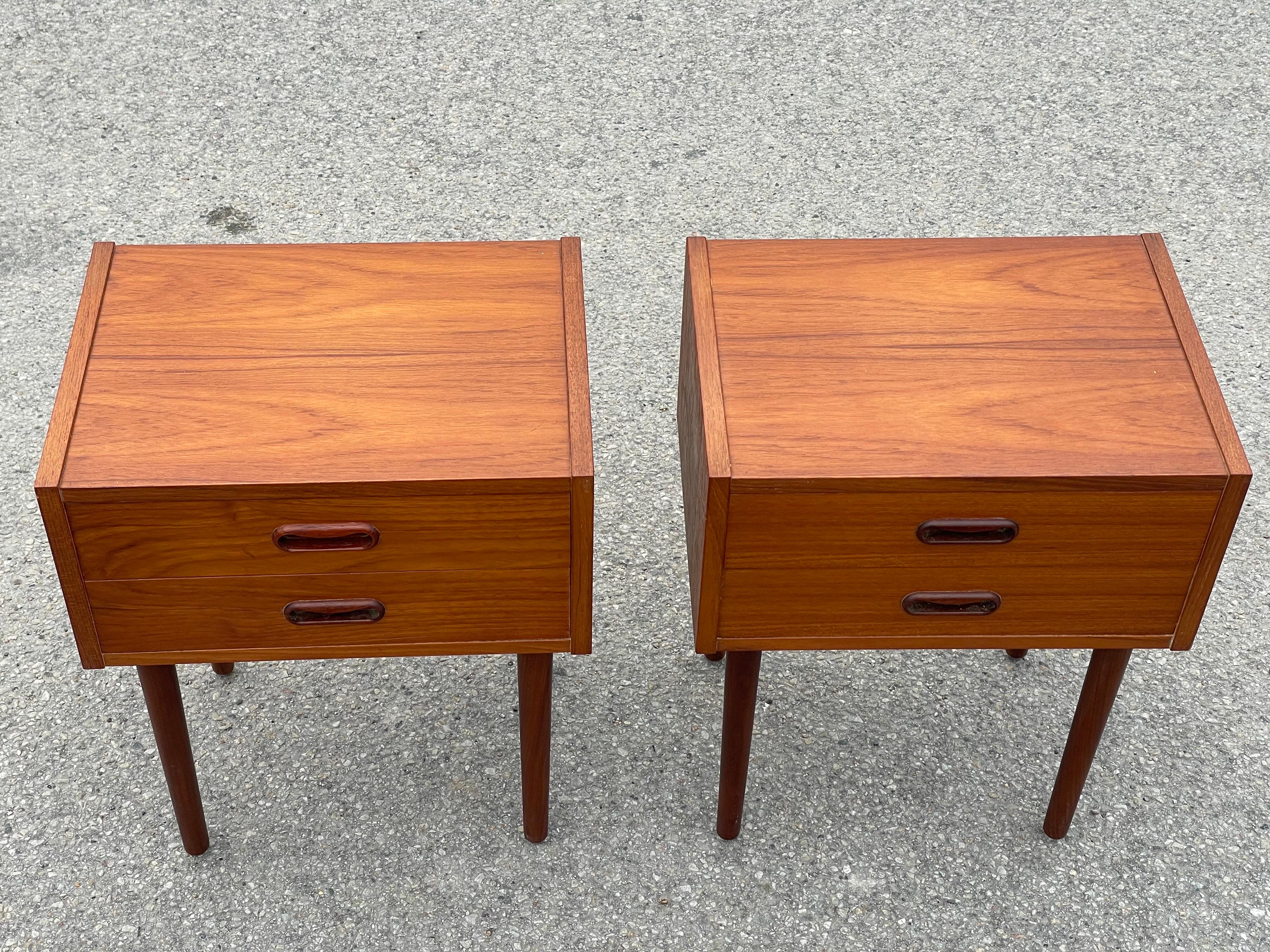 Mid century modern Danish 1960´s teak night stands For Sale 4