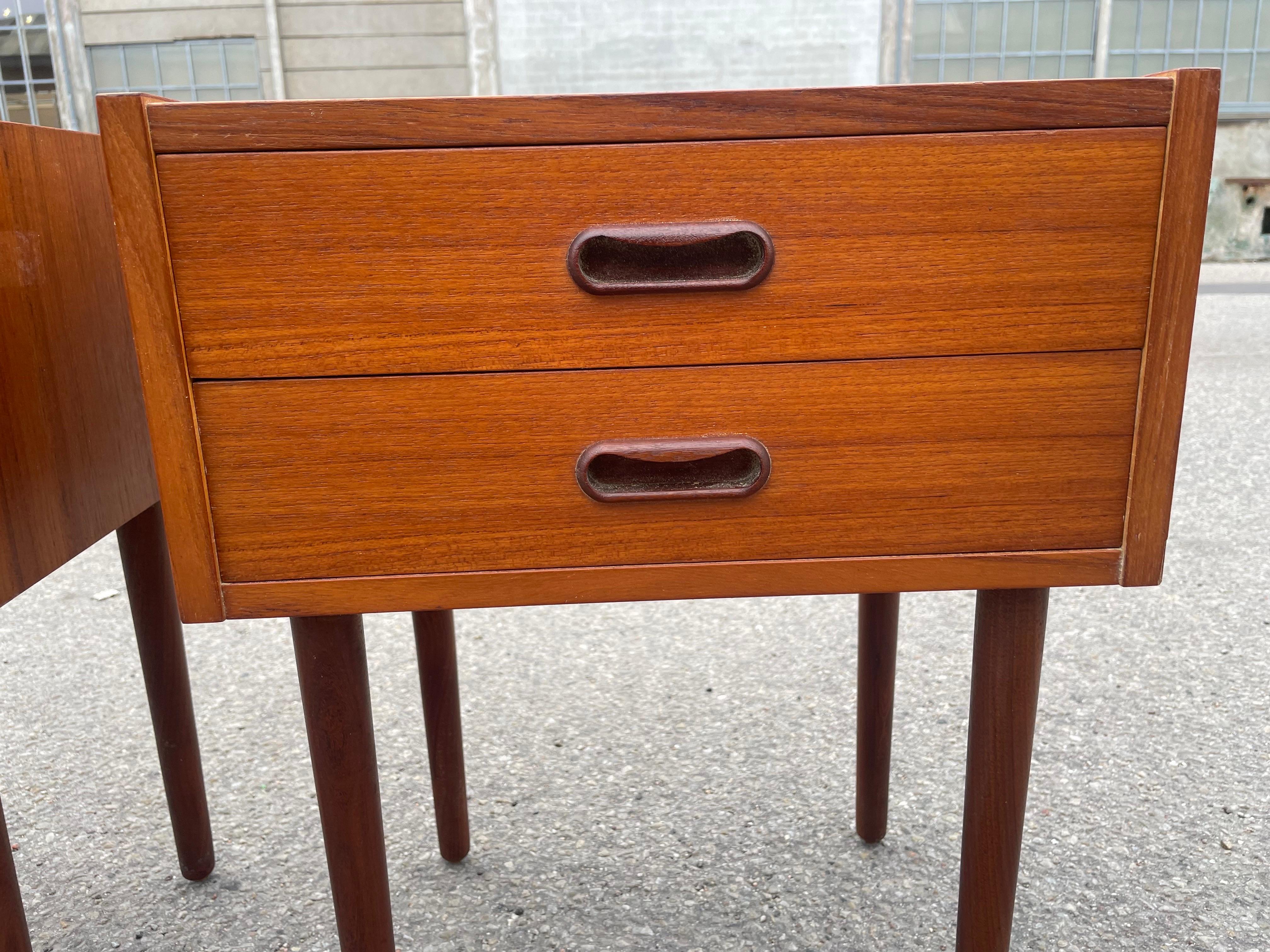 Mid-20th Century Mid century modern Danish 1960´s teak night stands For Sale
