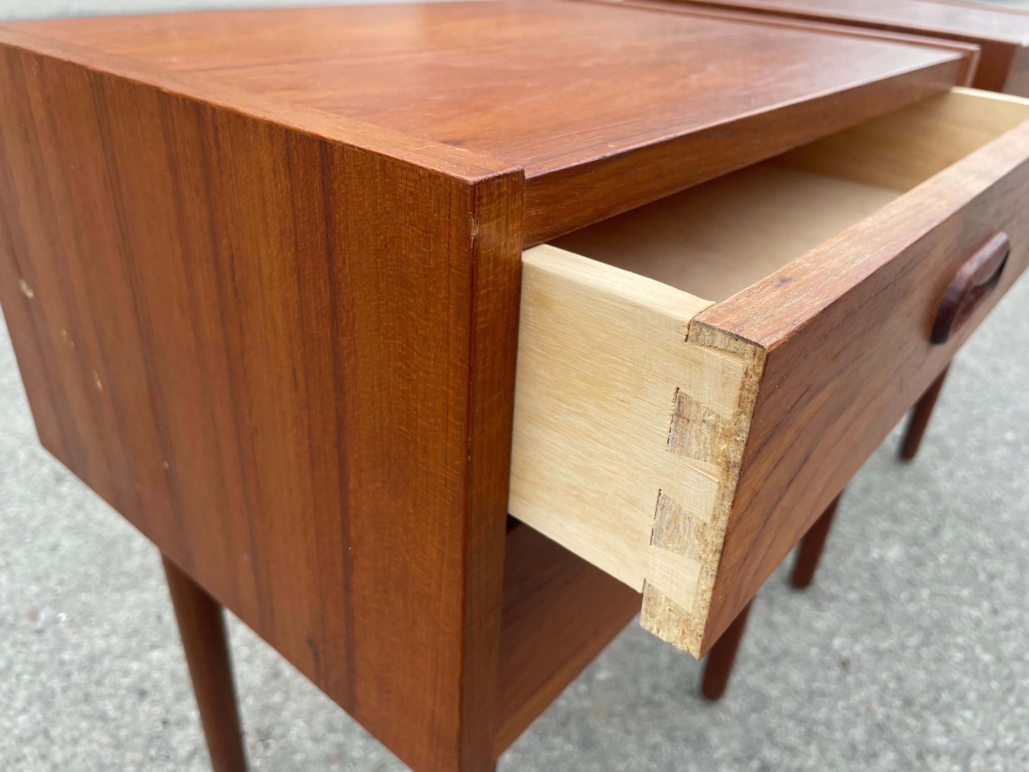 Teak Mid century modern Danish 1960´s teak night stands For Sale