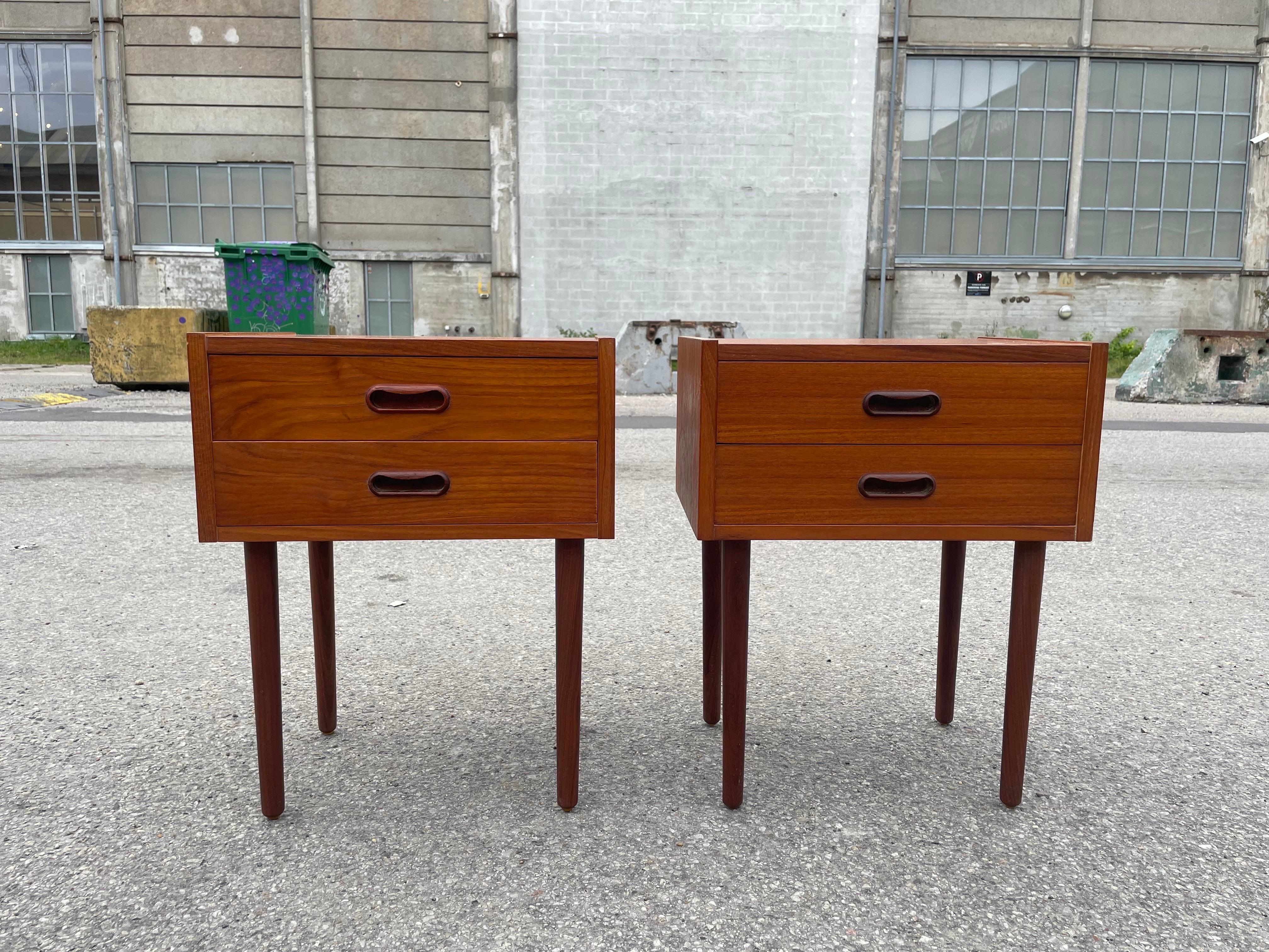 Mid century modern Danish 1960´s teak night stands For Sale 1