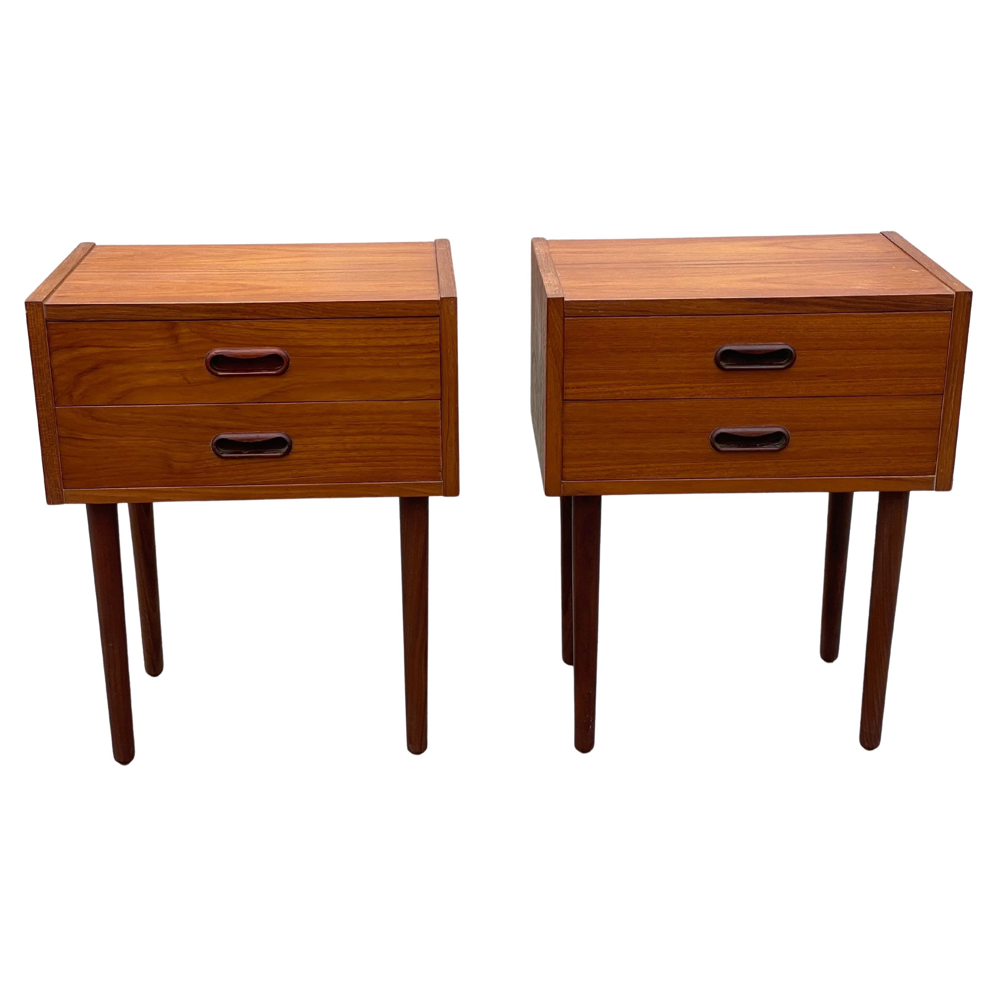 Mid century modern Danish 1960's teak night stands