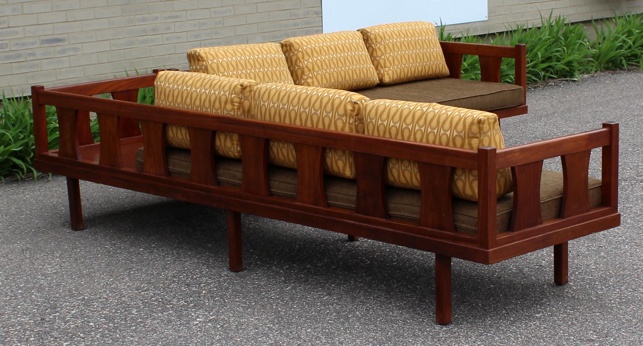 Mid-Century Modern Danish 2-Piece Walnut Wood Sectional Sofa 2