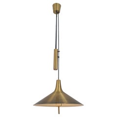 Verstellbare dänische Deckenleuchte TH Valentiner aus Vollmessing, Mid-Century Modern, Modern