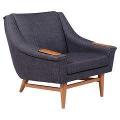 Mid-Century Modern Danish Armchair with oak Arm Rests, c. 1960s