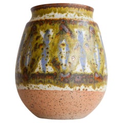 Vase en poterie d'art danois moderne du milieu du siècle dernier par Michael Andersen, Bornholm.