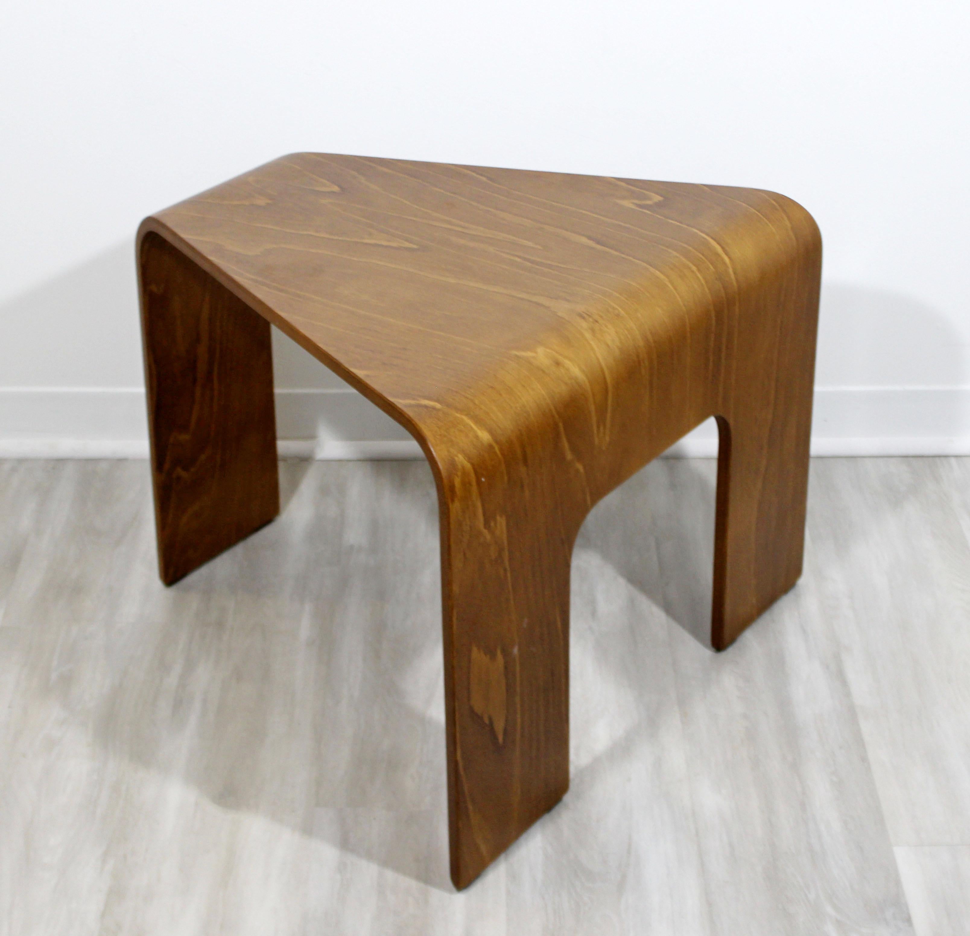 Mid-20th Century Mid-Century Modern Danish Bentwood Corner Side End Table 1960s Dansk Style