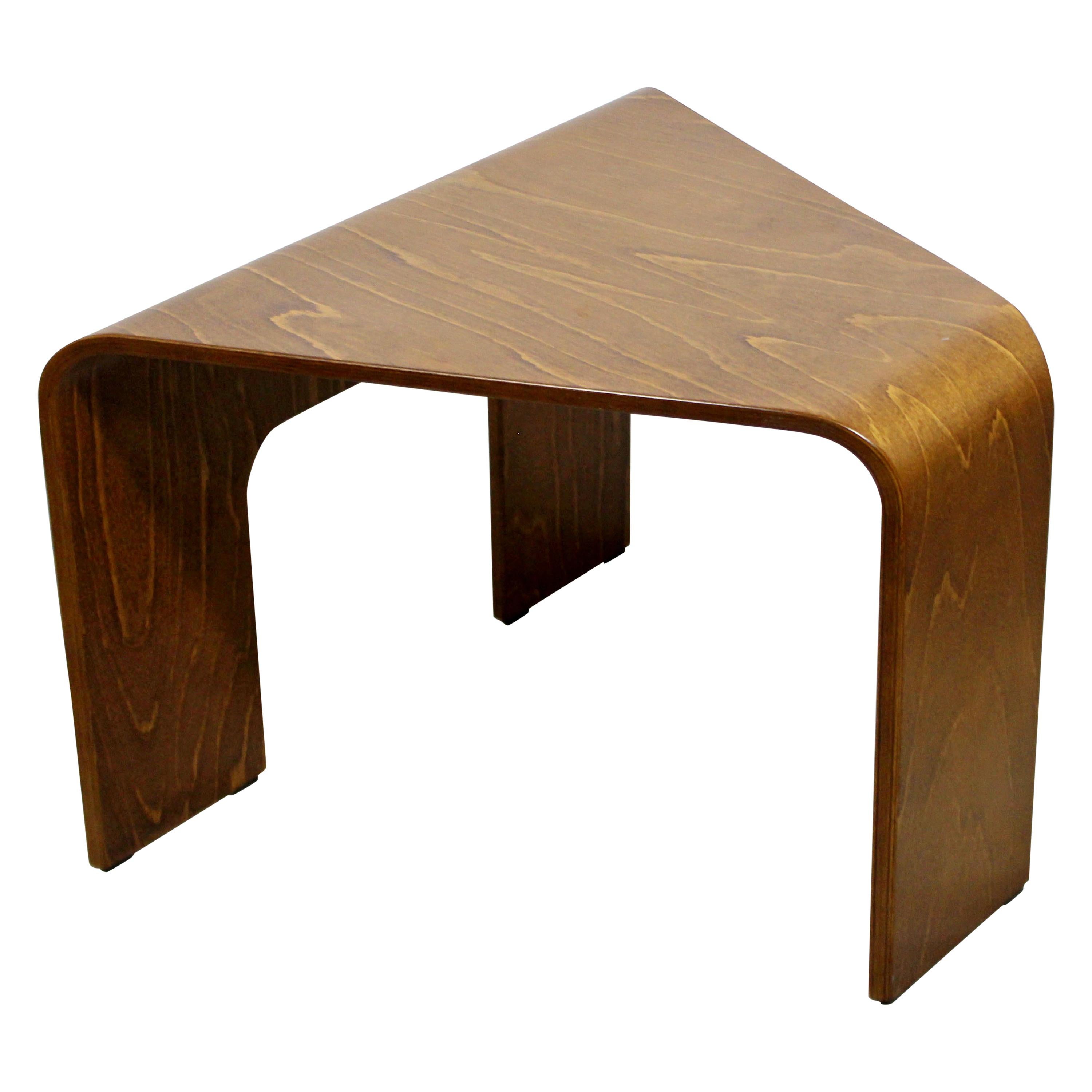 Mid-Century Modern Danish Bentwood Corner Side End Table 1960s Dansk Style