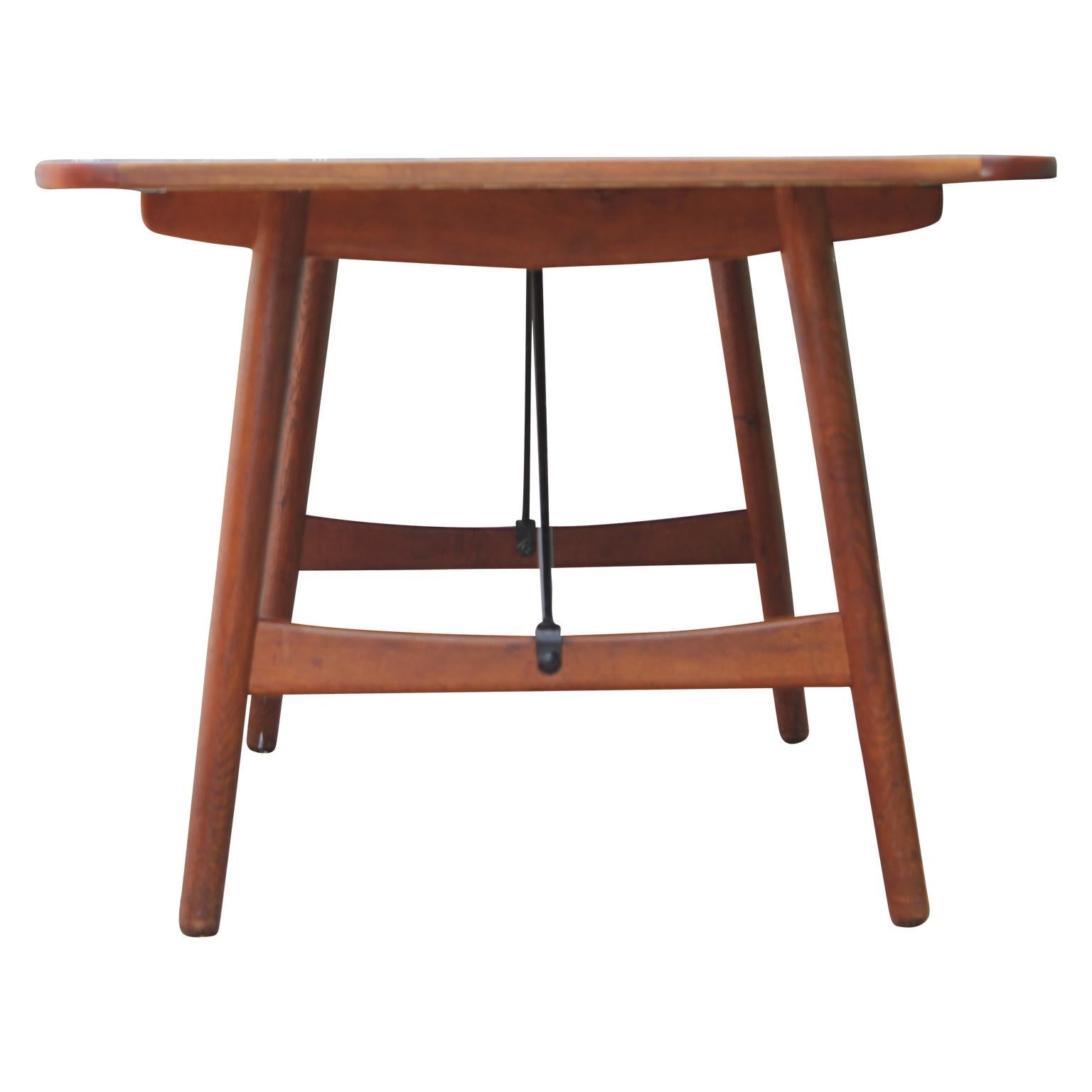 Oak Mid-Century Modern Danish Borge Mogensen 'Hunting' Dining Table