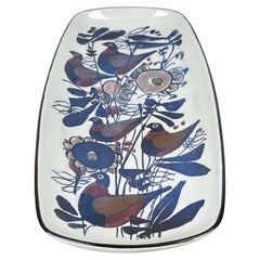 Mid-Century Modern Danish Bowl Bird Kari Christensen Aluminia Royal Copenhagen