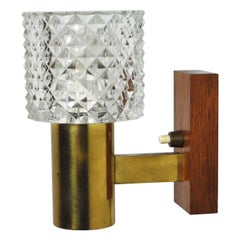 Mid-Century Modern Danish Brass and Teak Sconce, 1960s