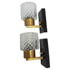 Mid-Century Modern Danish Brass and Teak Sconce, 1960s