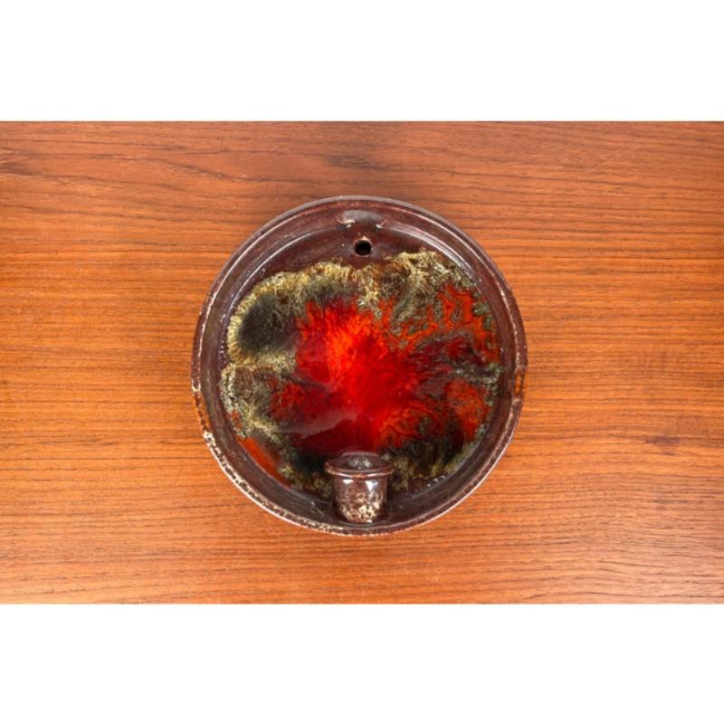 Portavelas de pared de cerámica Studio Pottery danesa brutalista de mediados de siglo, años 60 en venta 9