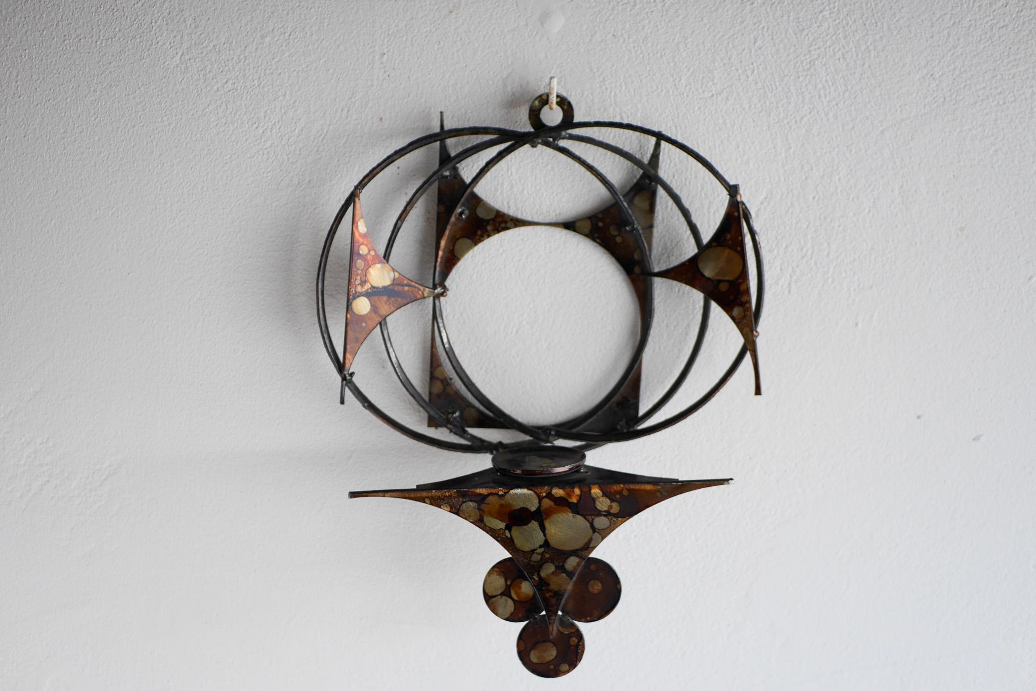 Skandinavisch-moderne dänische brutalistische Wanddekoration im skandinavischen Stil von Henrik Horst, Vintage (Metall) im Angebot