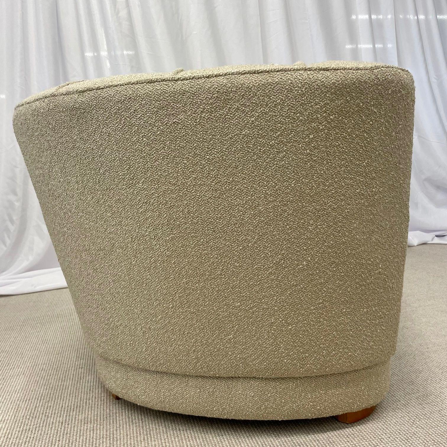 Estilo Flemming Lassen, moderno danés de mediados de siglo, sofá curvo, Boucle, años 40 en venta 3
