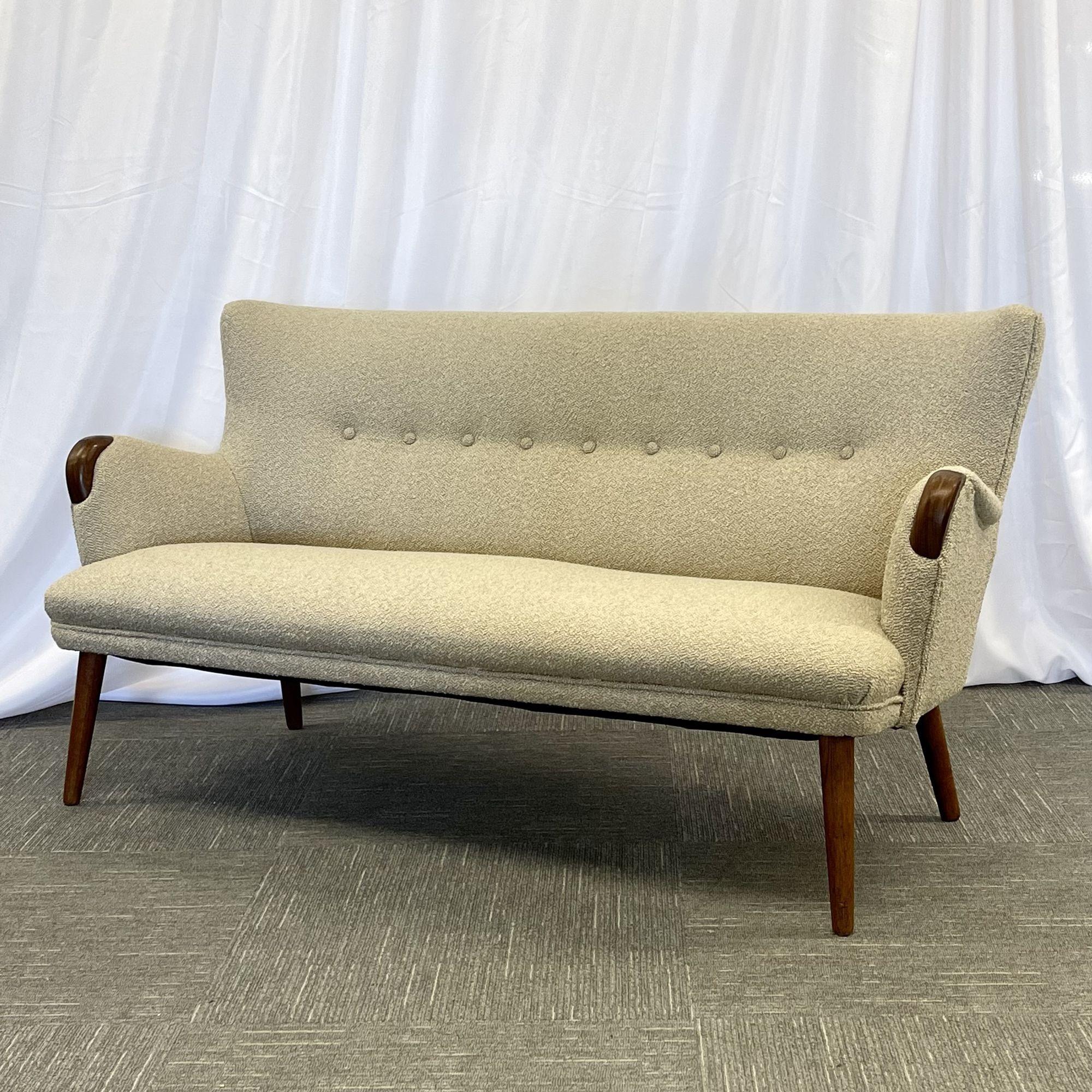 Swedish Mid-Century Modern Danish Cabinetmaker Sofa / Settee, Boucle, Goerg Thams