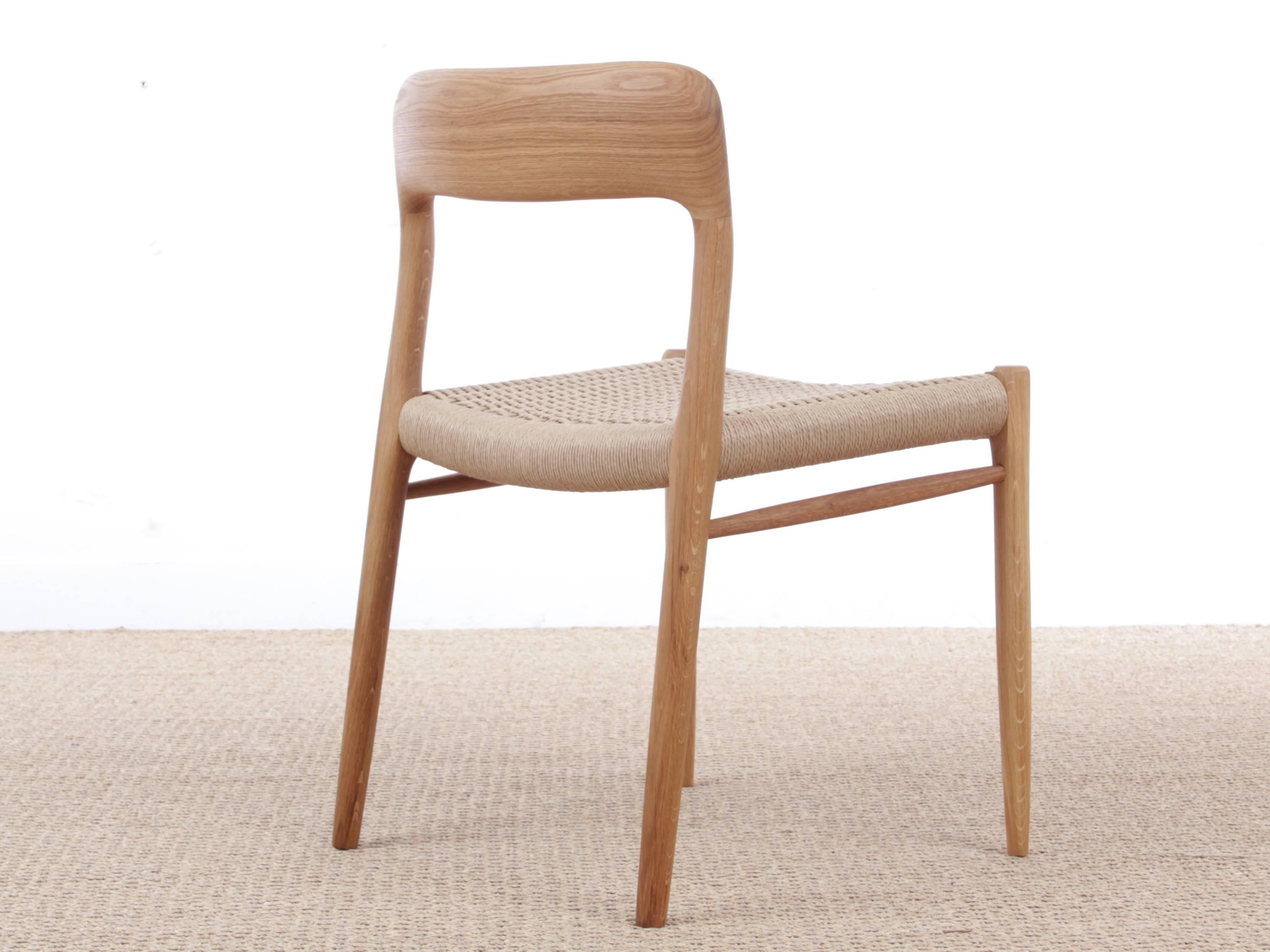 Moderner dänischer Stuhl Modell 75 von Niels O. Møller aus der Jahrhundertmitte. Neues Modell im Zustand „Neu“ im Angebot in Courbevoie, FR